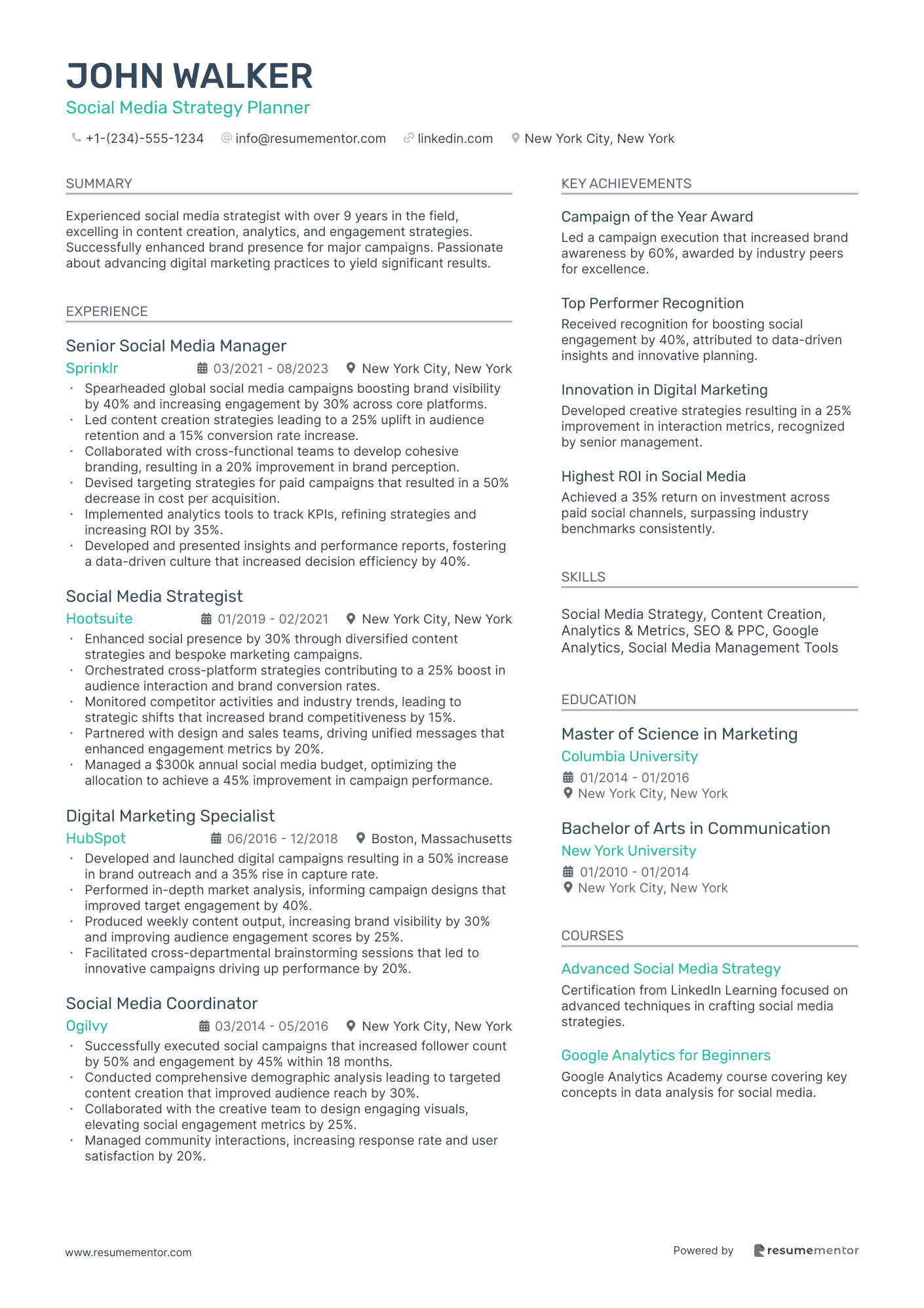Social Media Strategy Planner