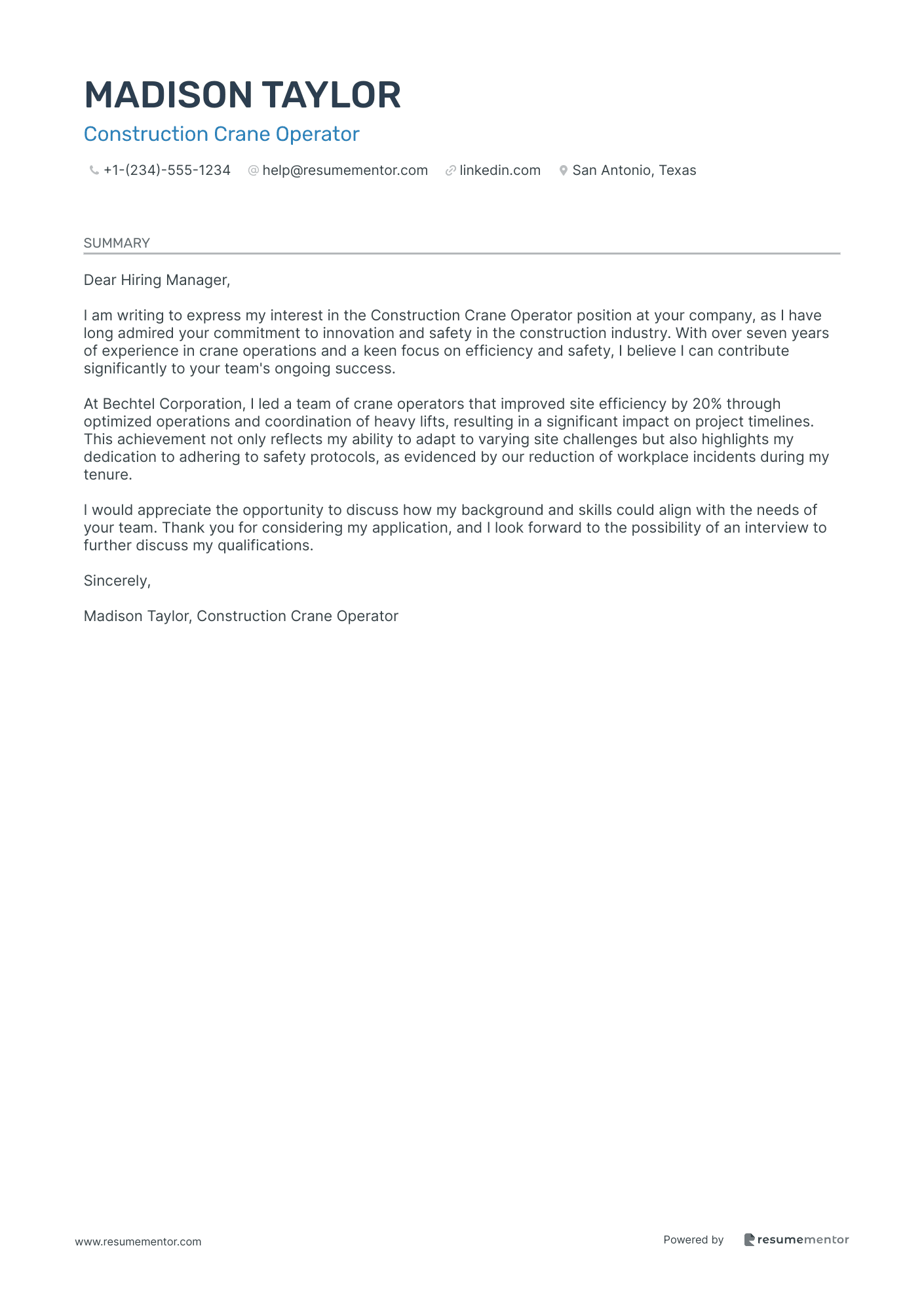 Construction Crane Operator