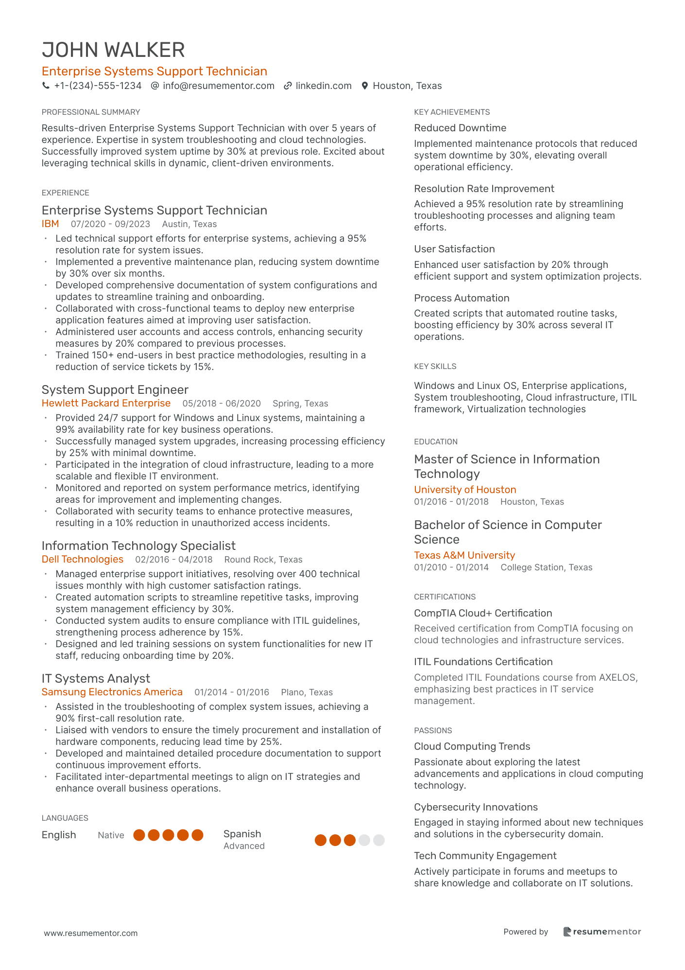 Enterprise Systems Support Technician