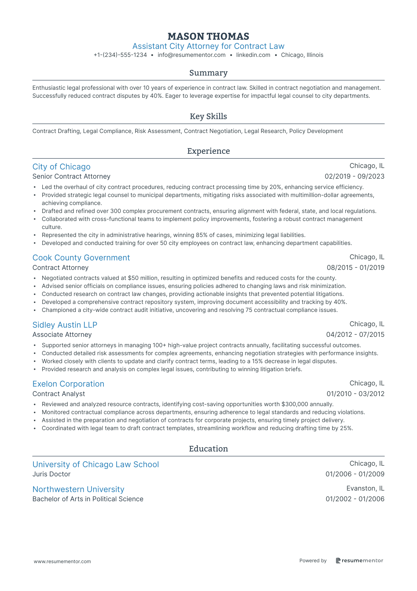 Assistant City Attorney for Contract Law
