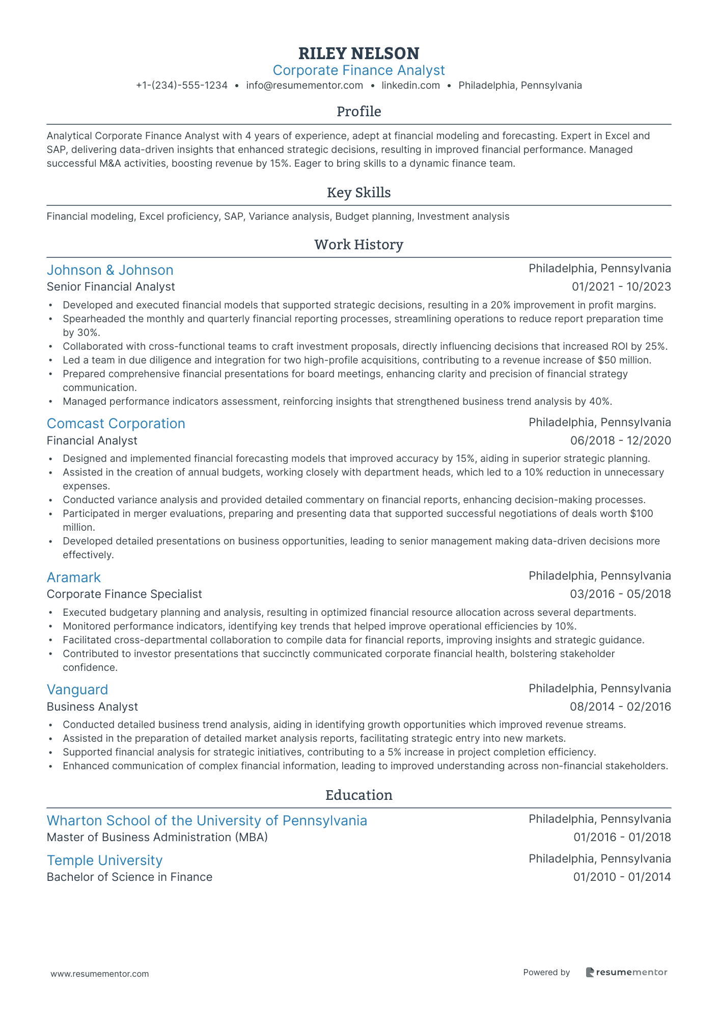 Corporate Finance Analyst