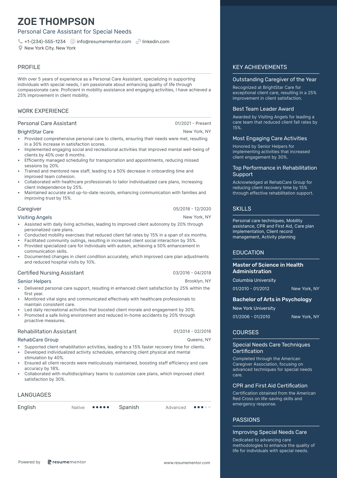 Personal Care Assistant for Special Needs