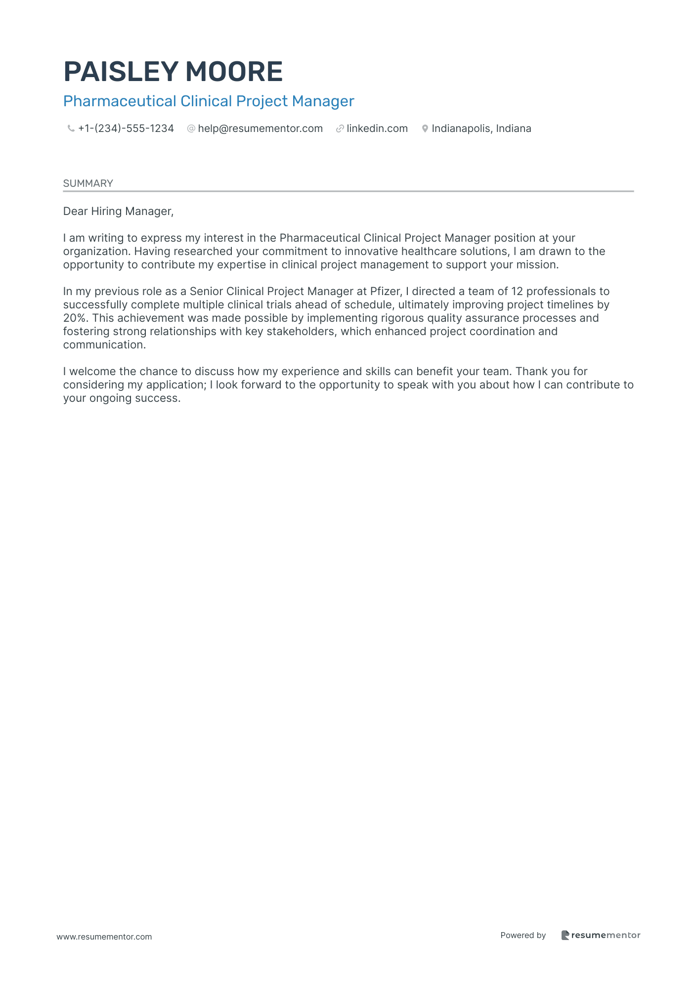 Pharmaceutical Clinical Project Manager