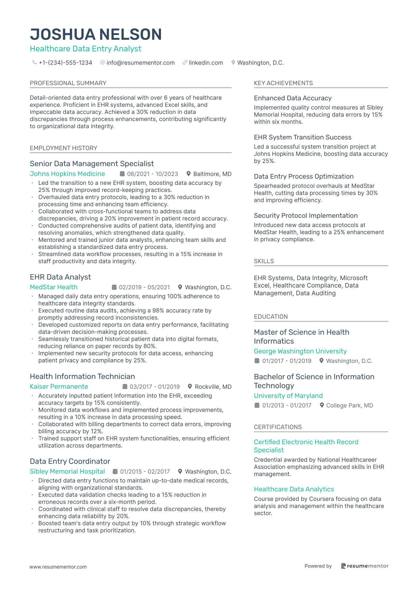 Healthcare Data Entry Analyst