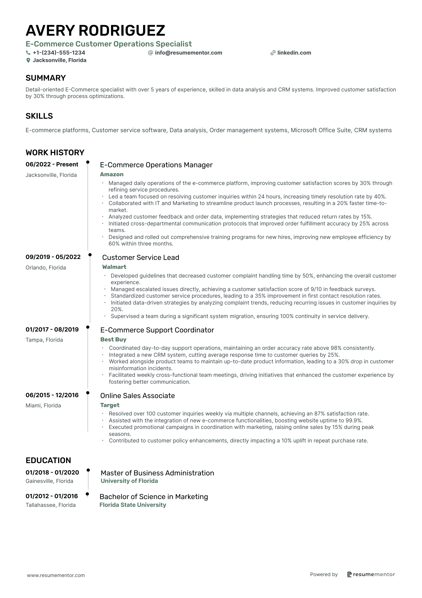E Commerce Customer Operations Specialist