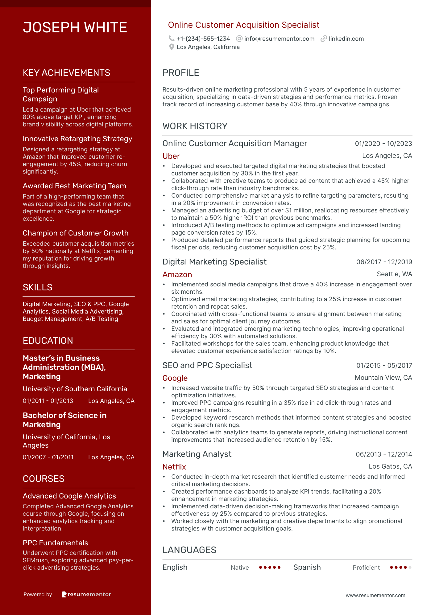 Online Customer Acquisition Specialist