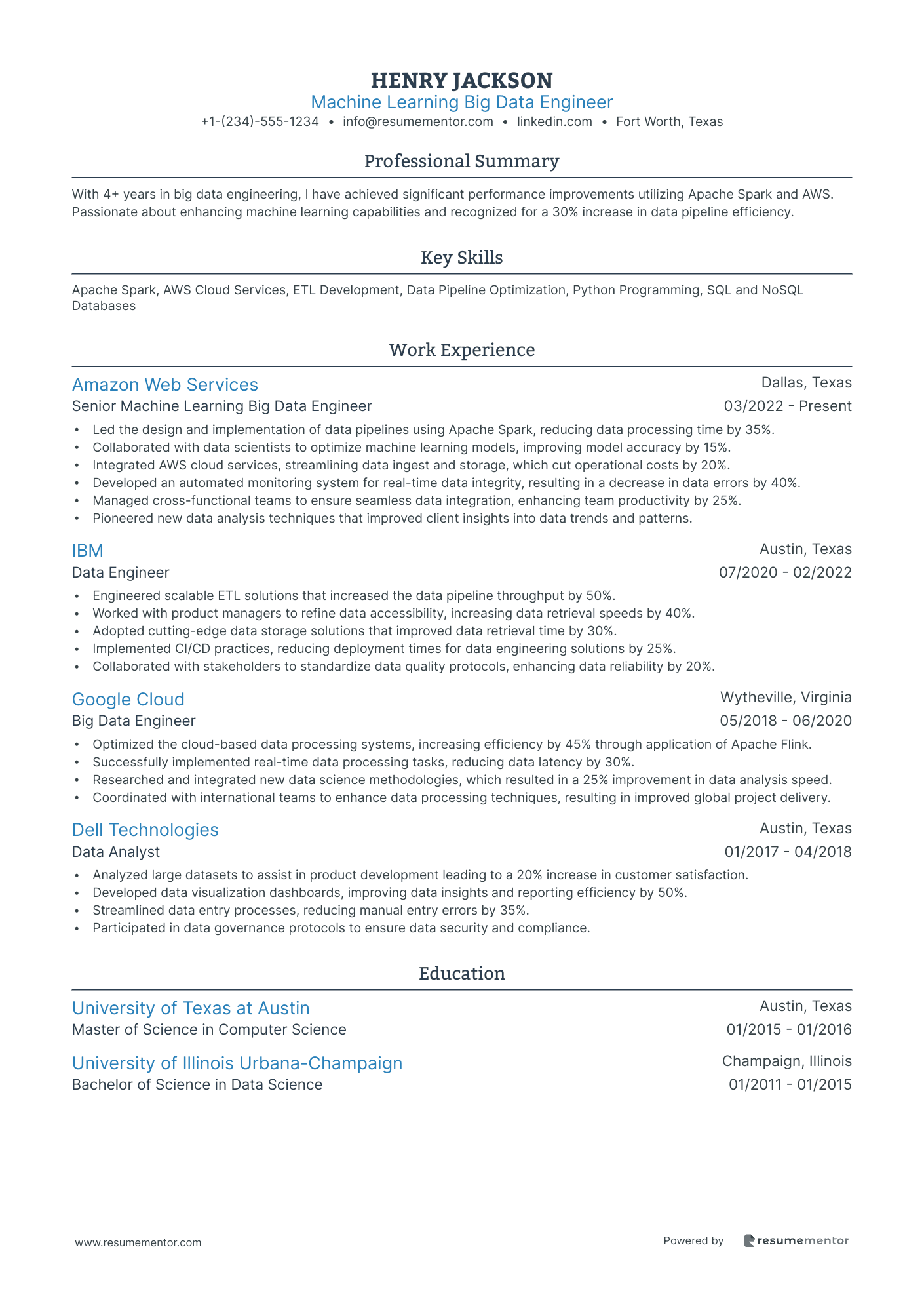 Machine Learning Big Data Engineer