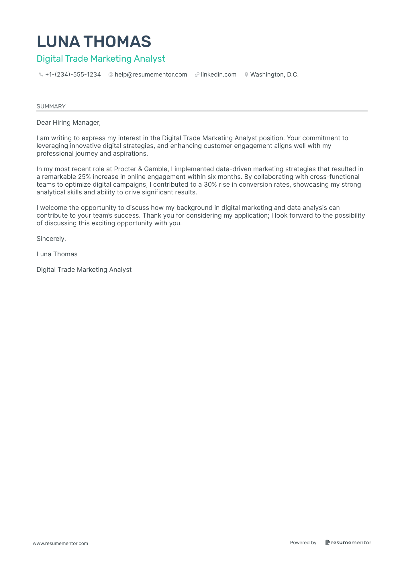 Digital Trade Marketing Analyst