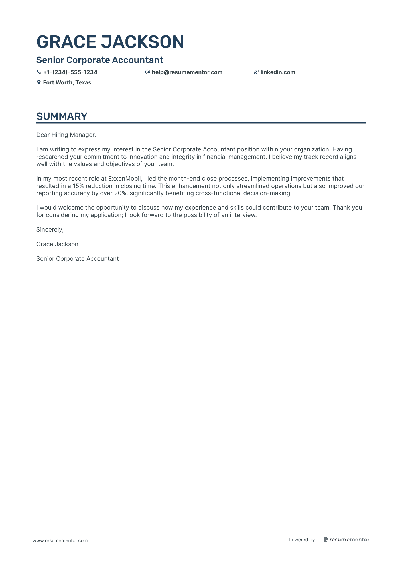 Senior Corporate Accountant