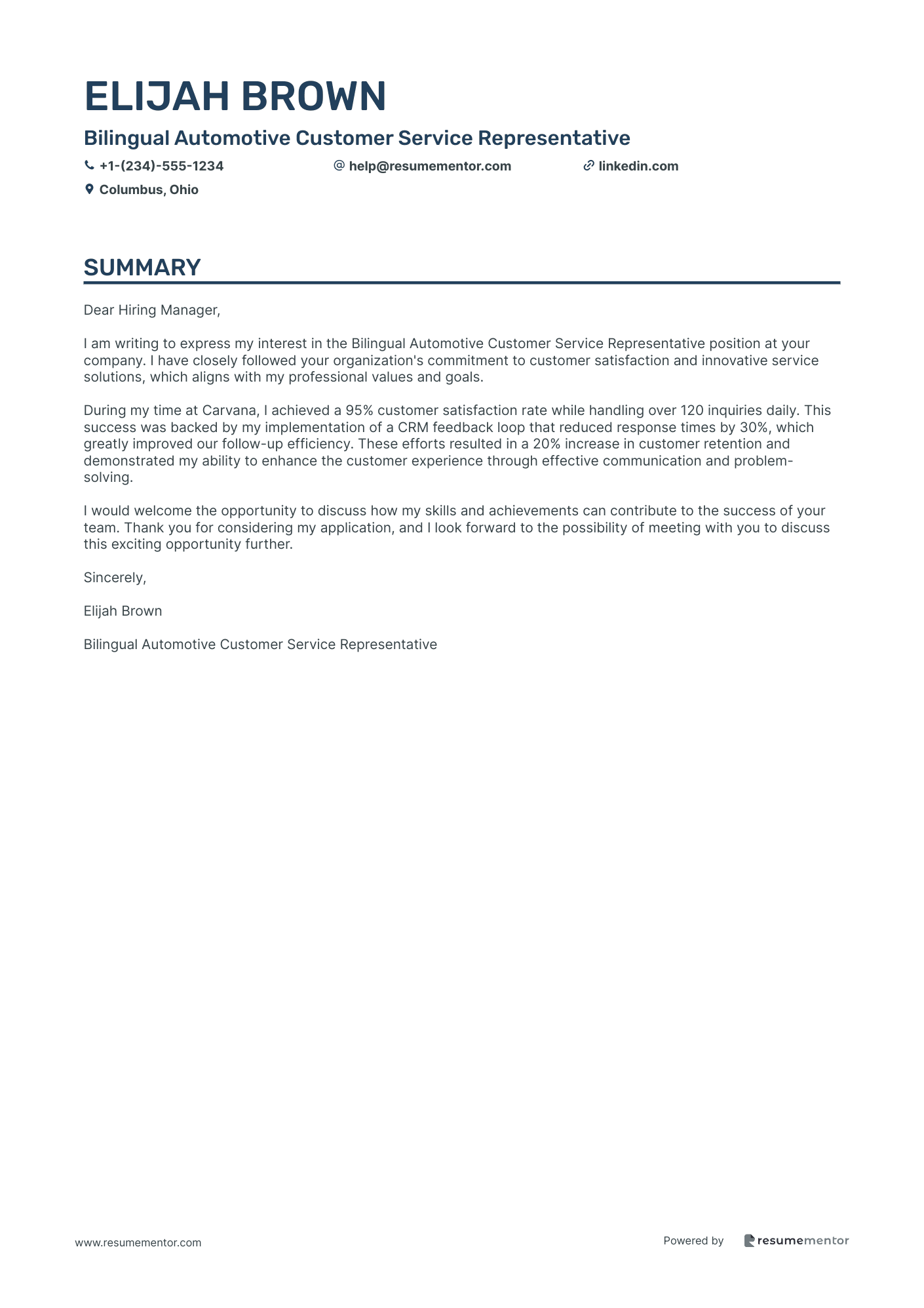 Bilingual Automotive Customer Service Representative
