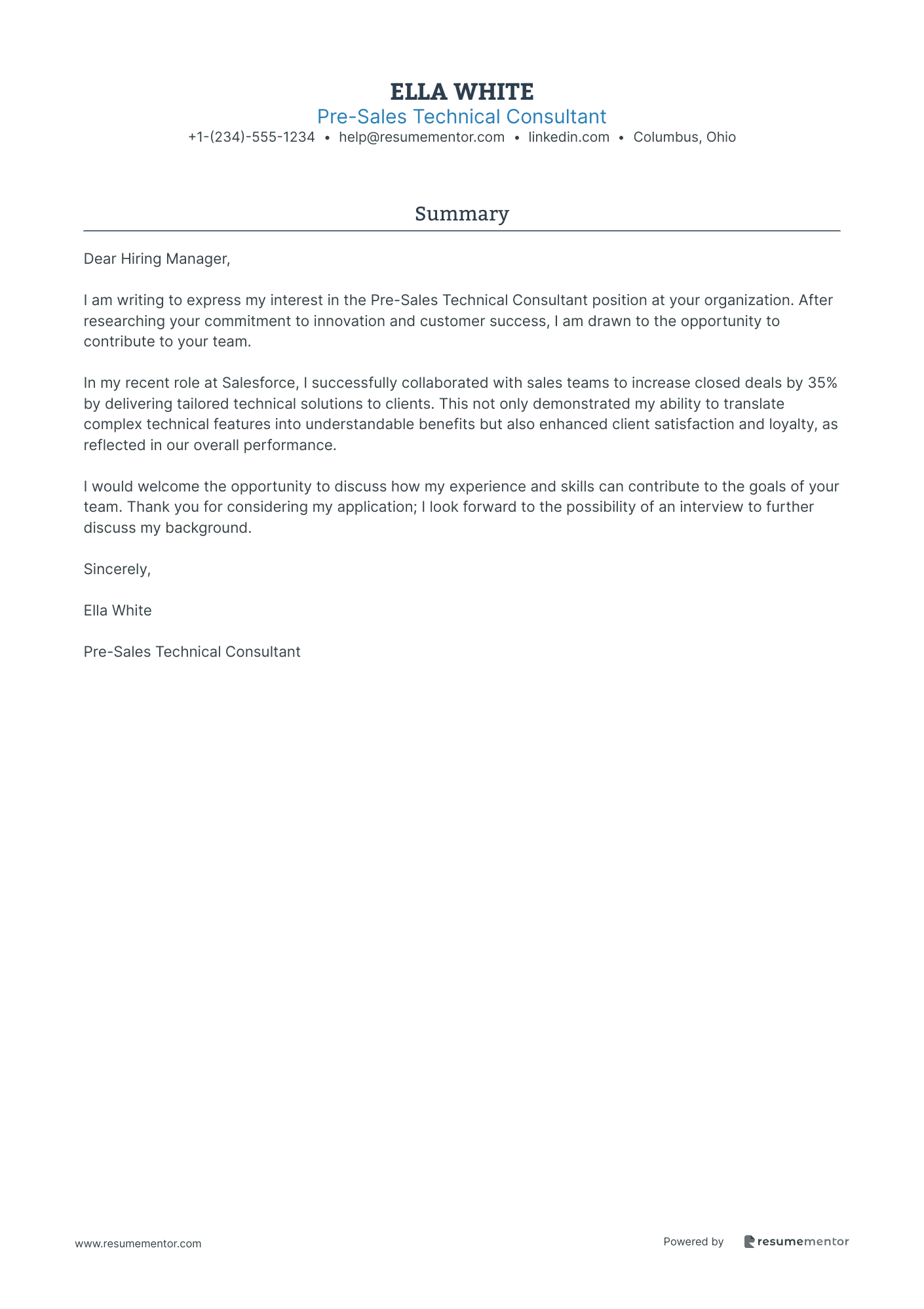 Pre Sales Technical Consultant
