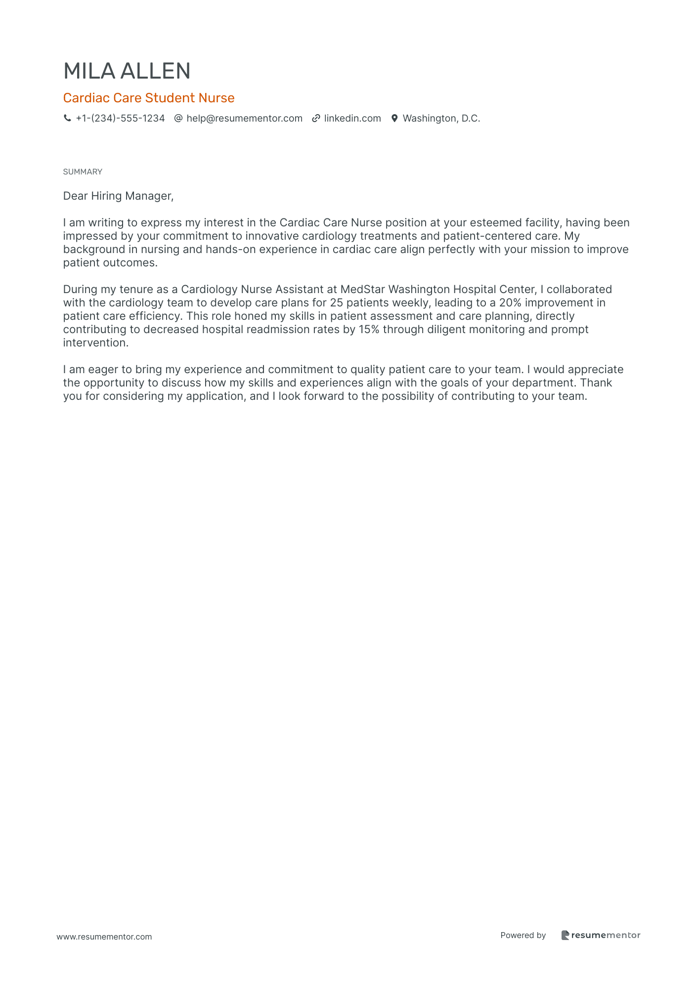 Cardiac Care Student Nurse