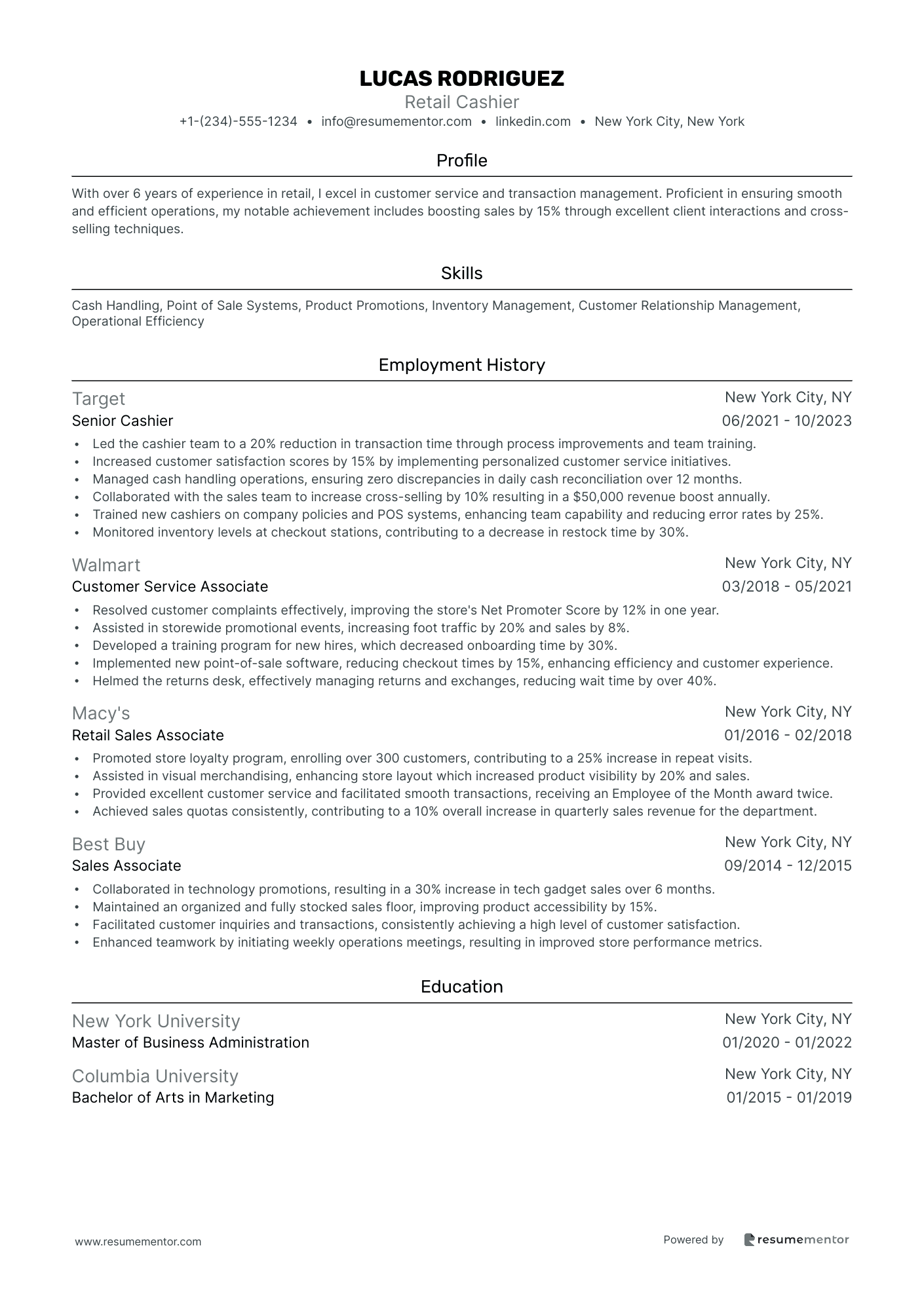 Retail Cashier