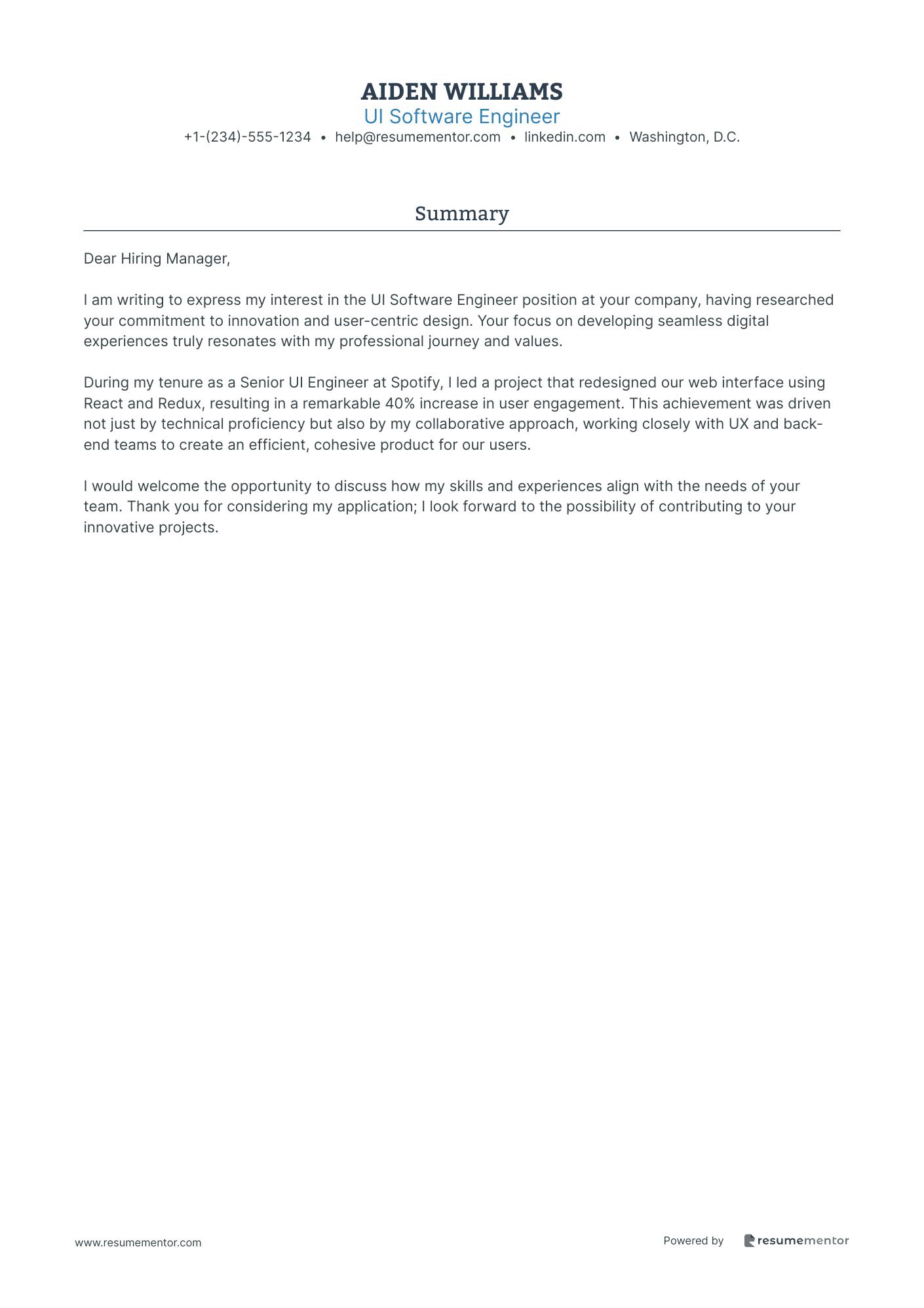 UI Software Engineer