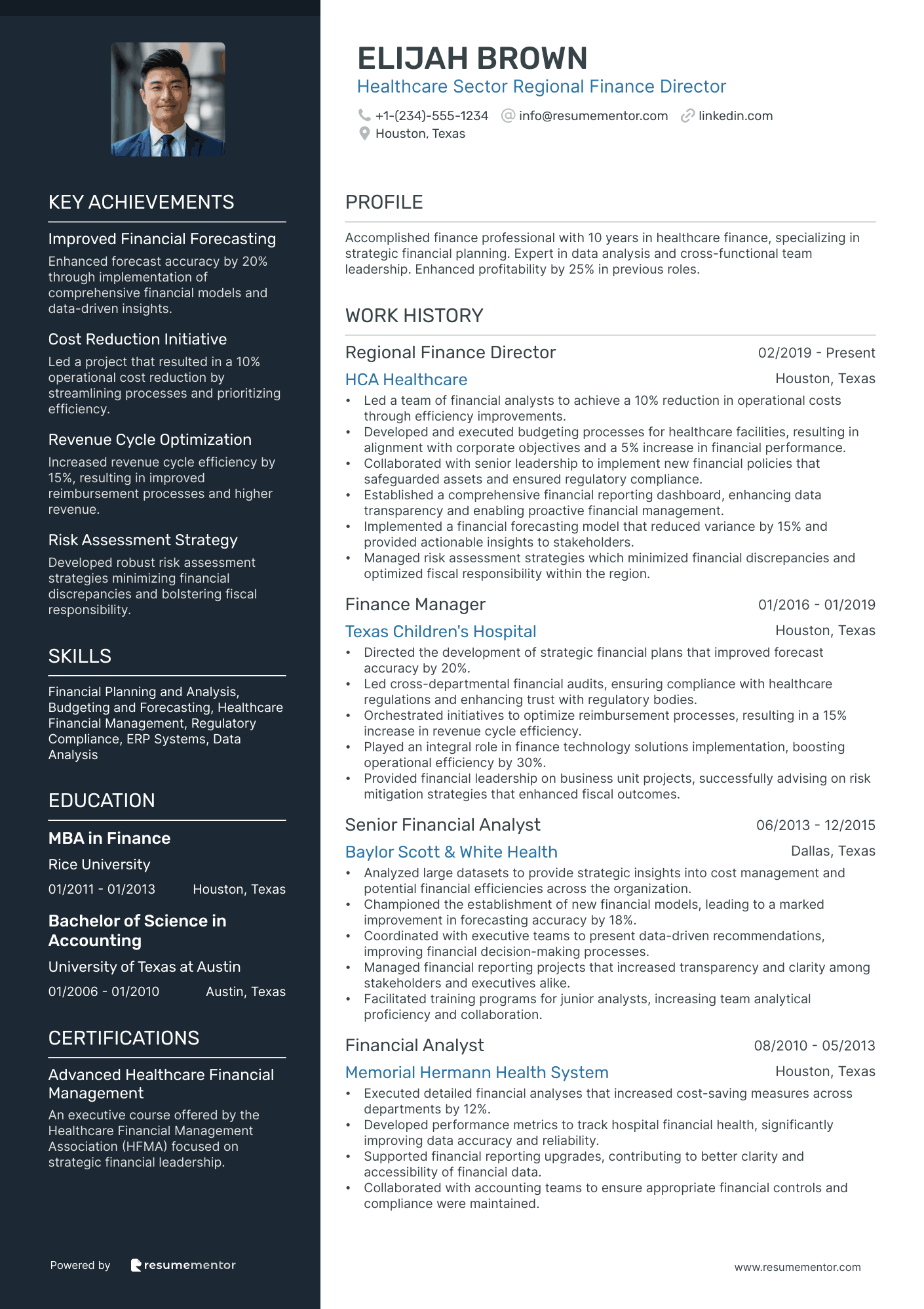 Healthcare Sector Regional Finance Director