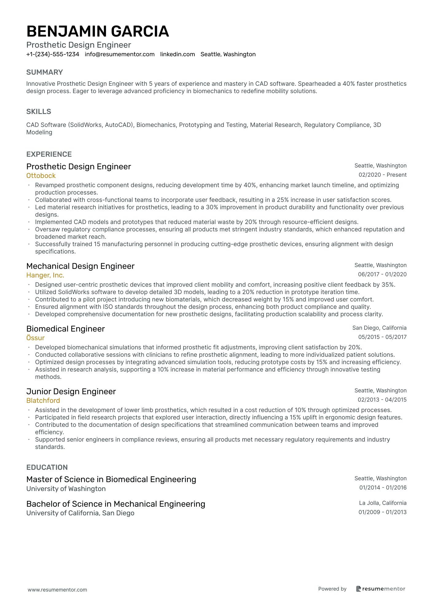 Prosthetic Design Engineer