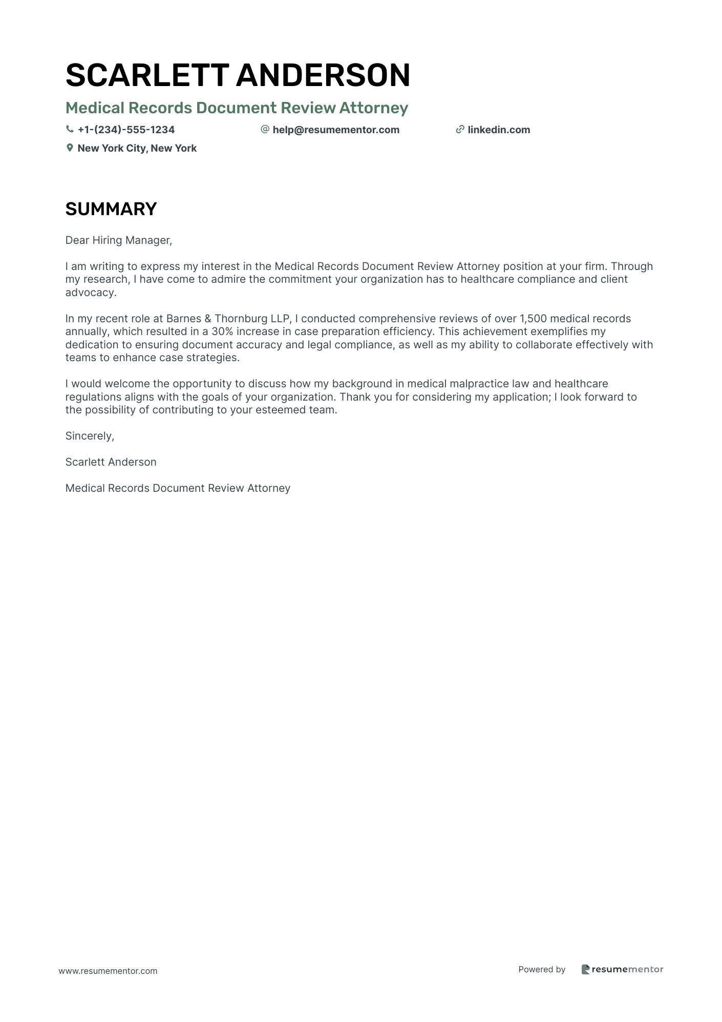 Medical Records Document Review Attorney
