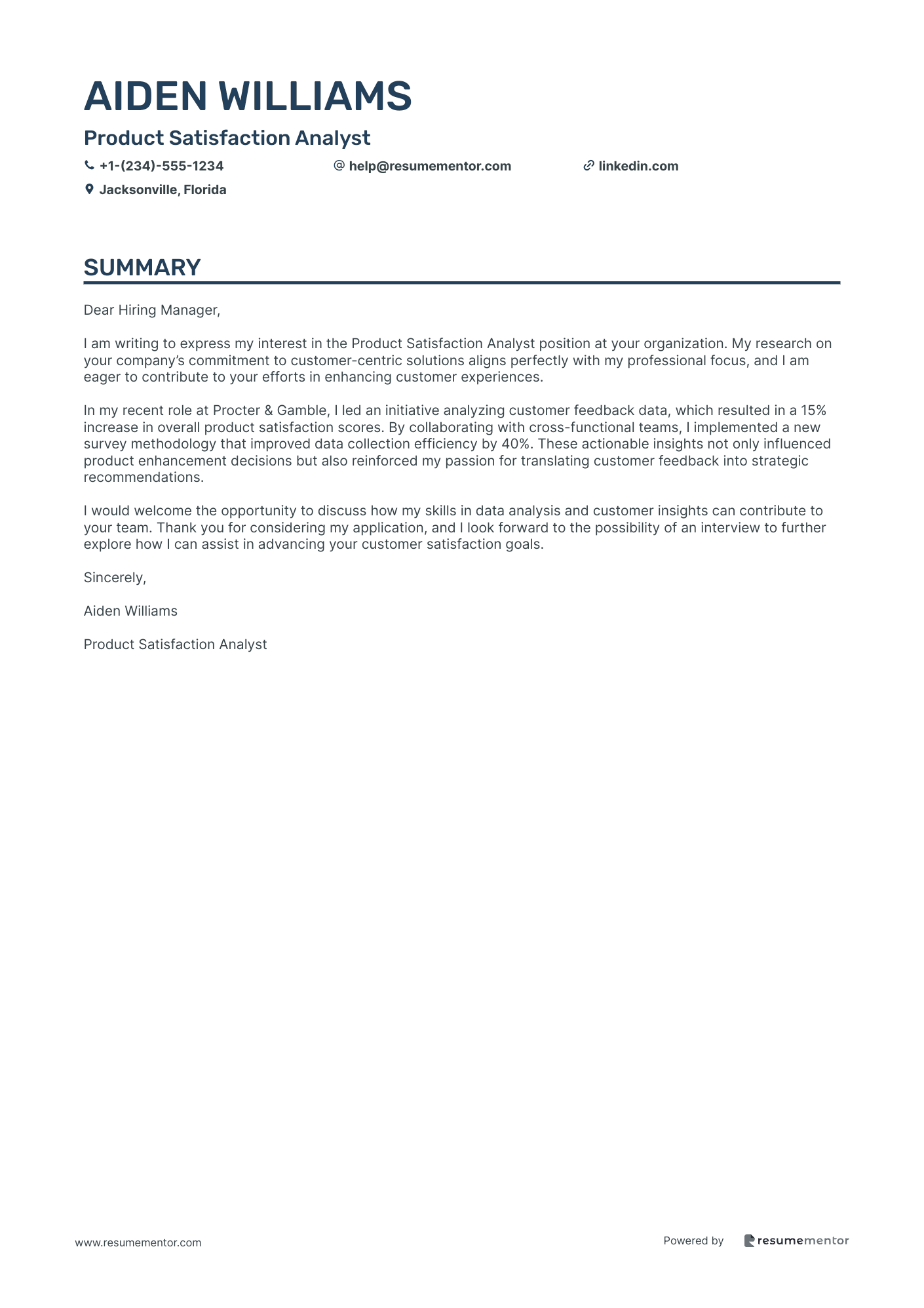 Product Satisfaction Analyst