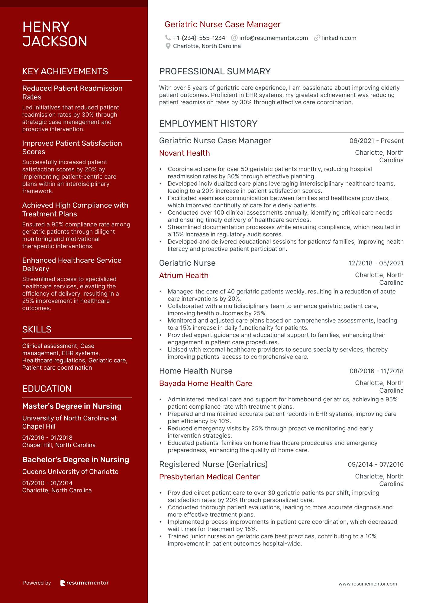 Geriatric Nurse Case Manager