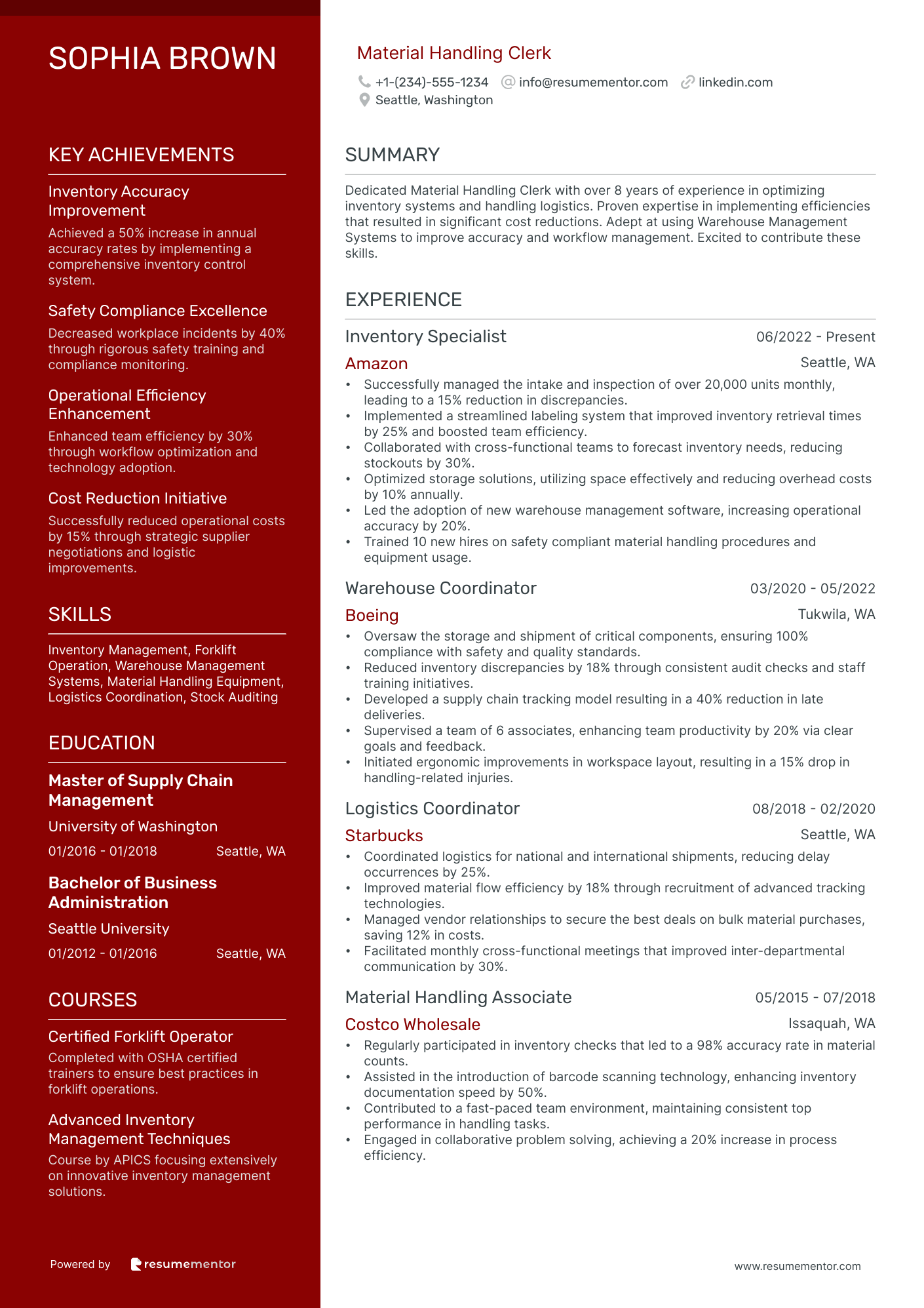 Material Handling Clerk