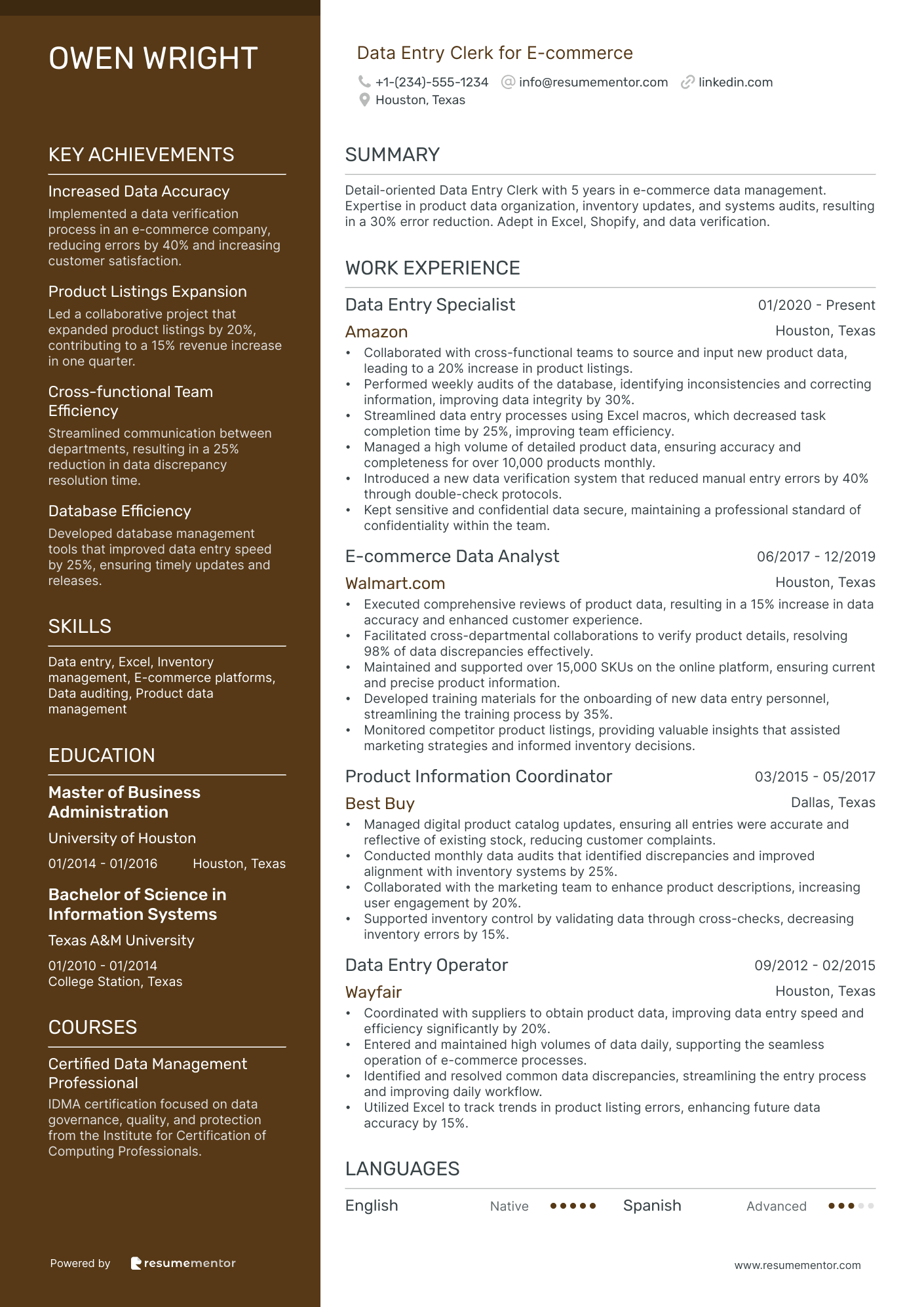 Data Entry Clerk for E commerce
