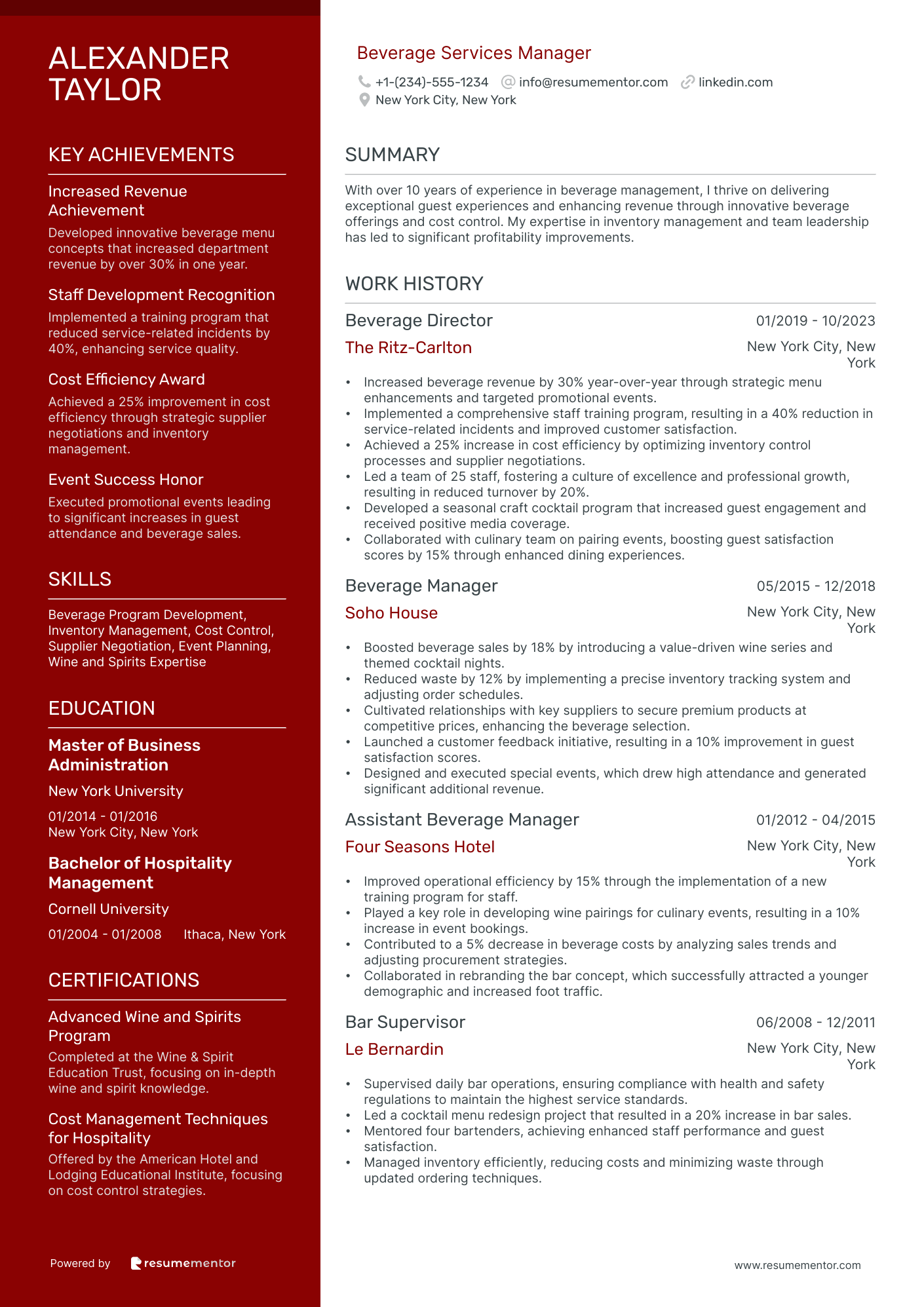 Beverage Services Manager