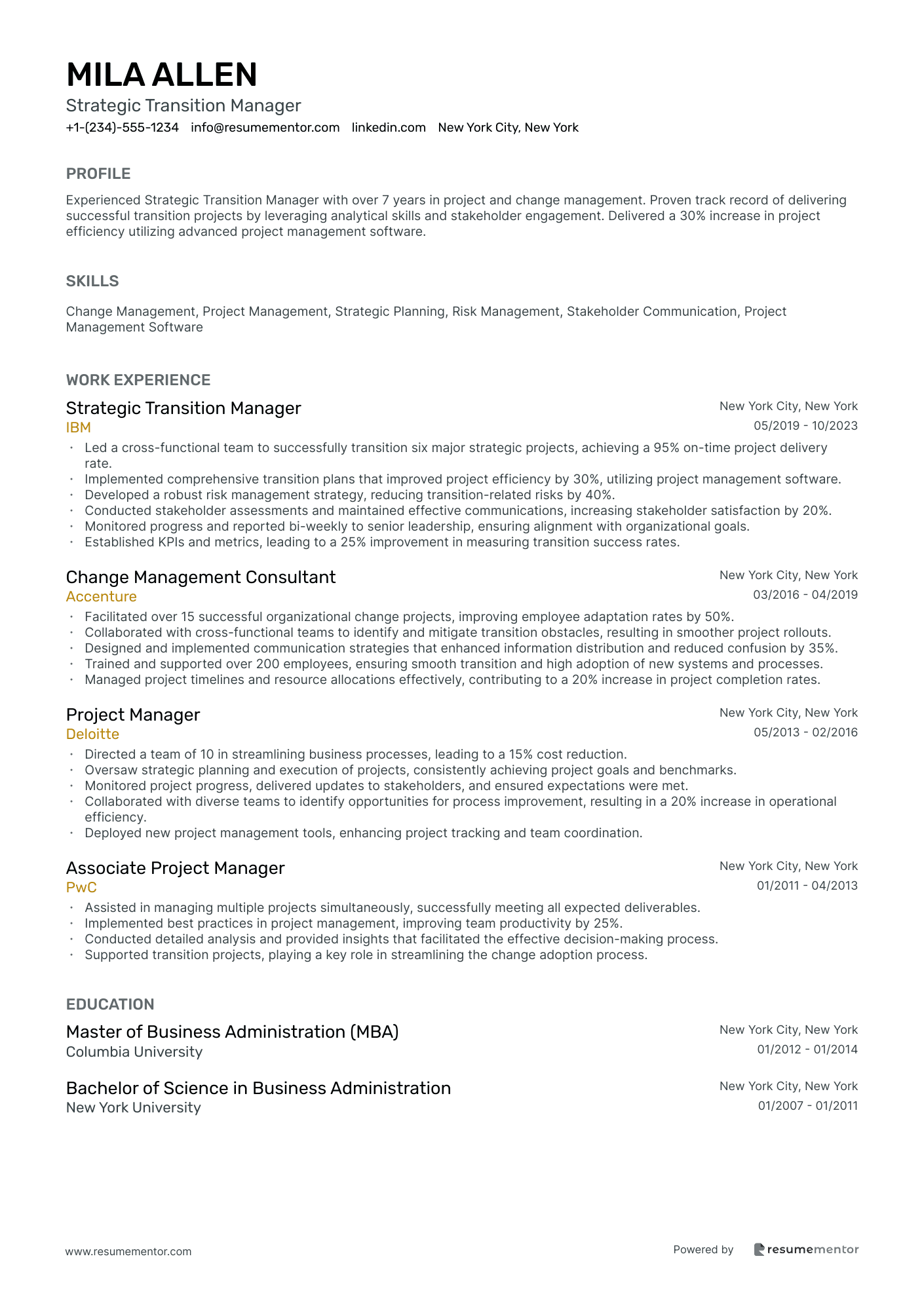 Strategic Transition Manager