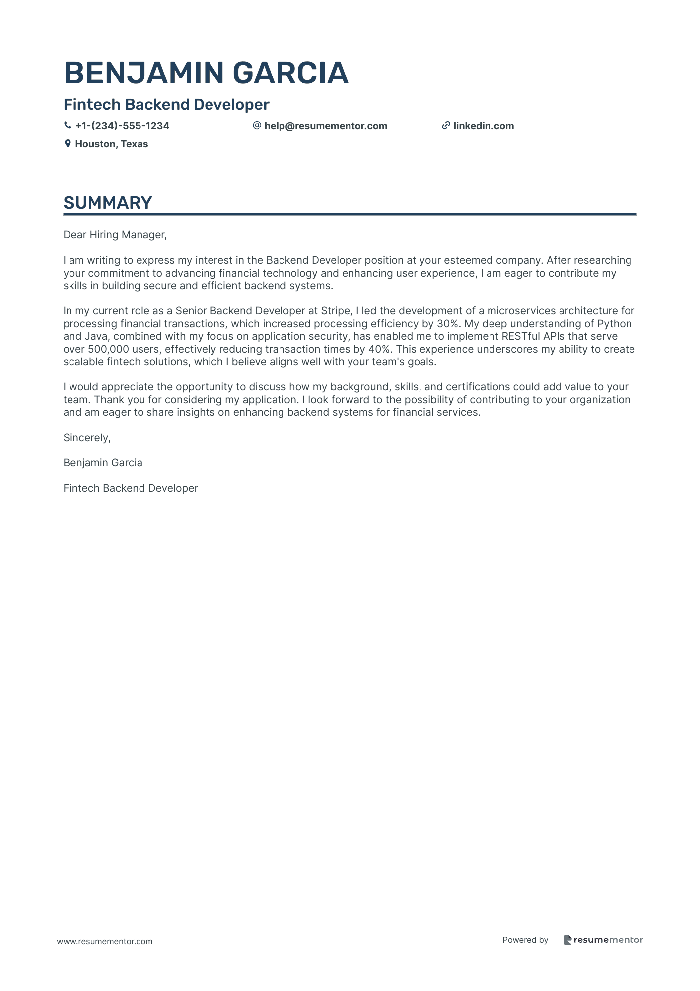 Fintech Backend Developer