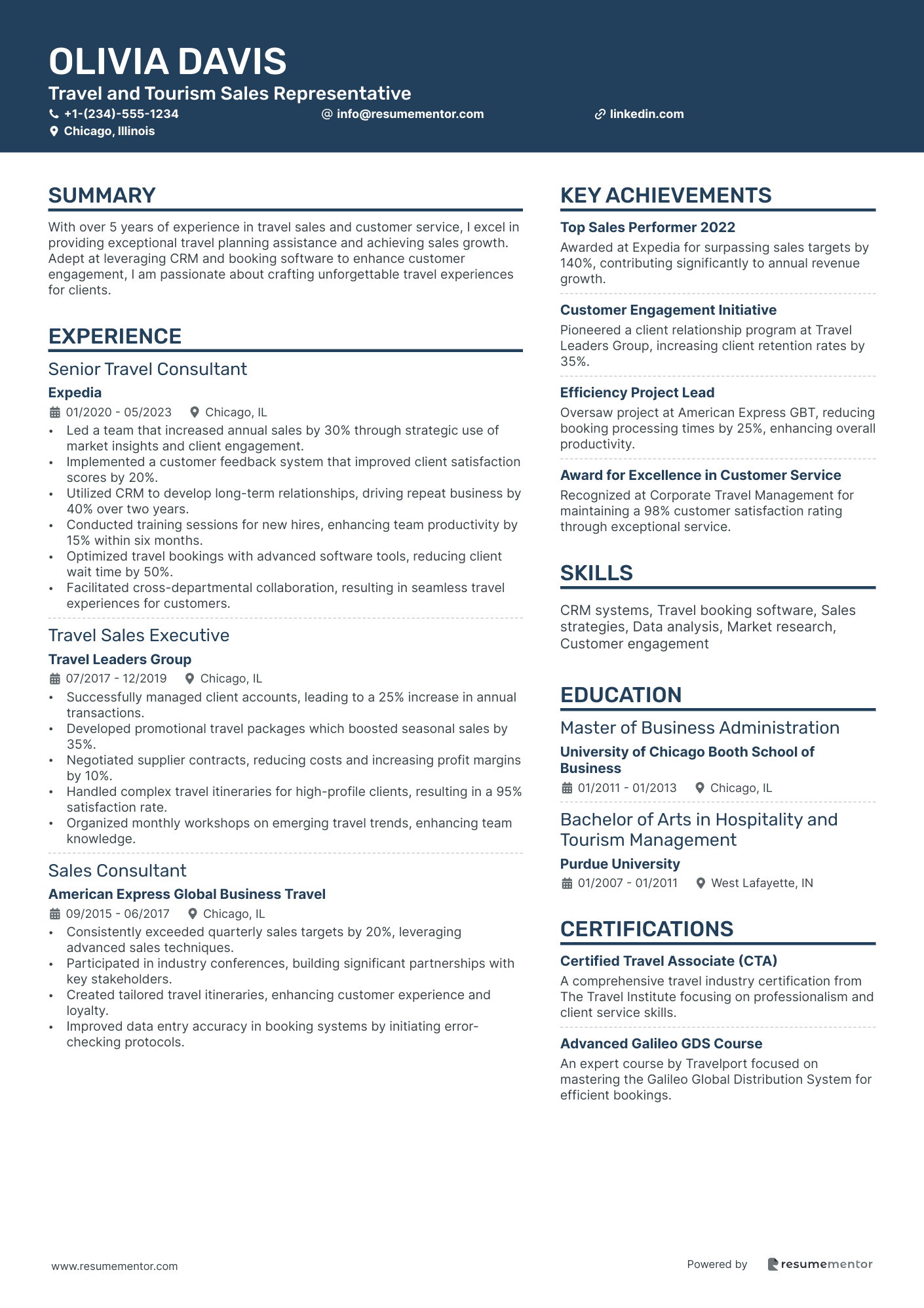 Travel and Tourism Sales Representative