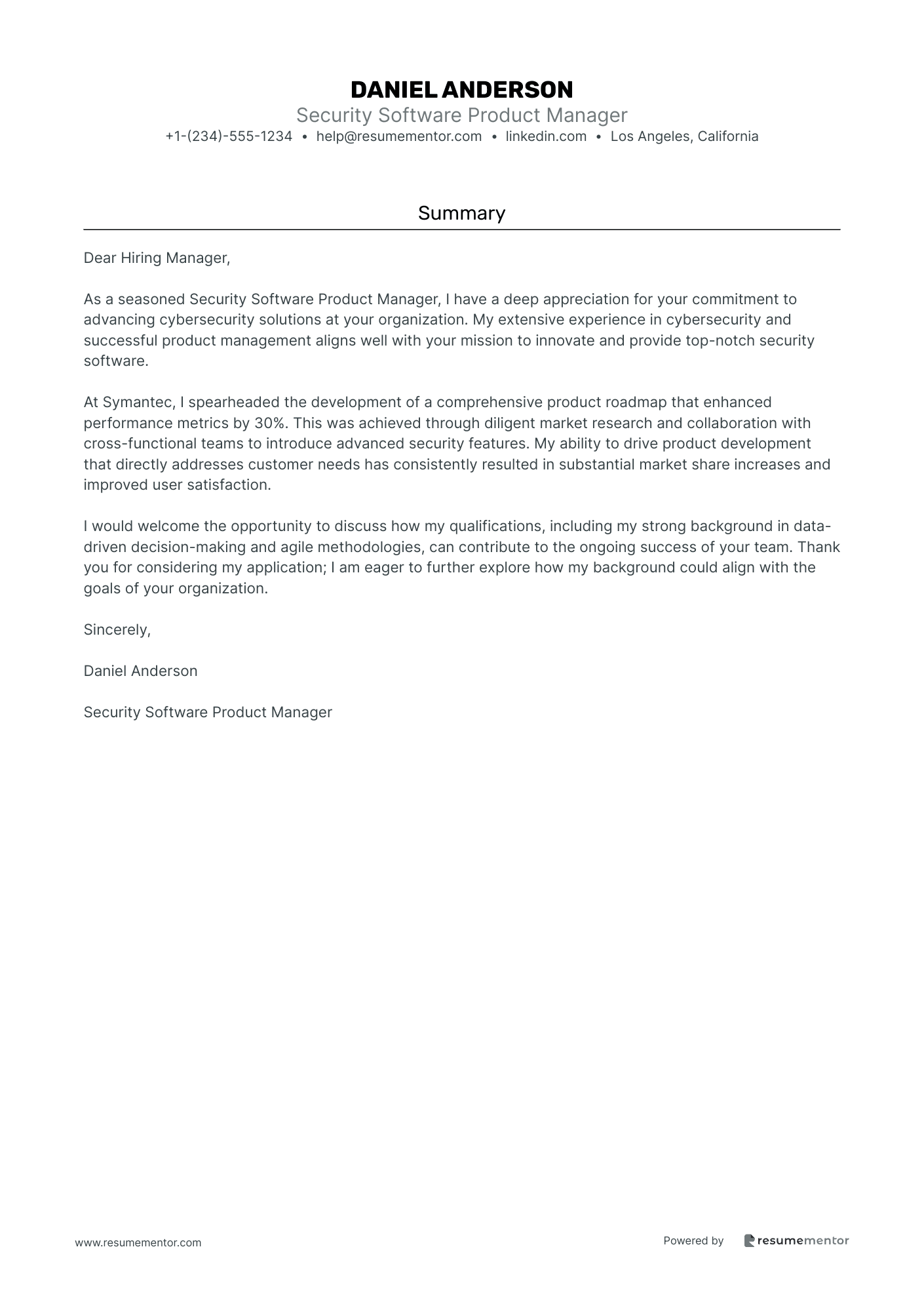 Security Software Product Manager