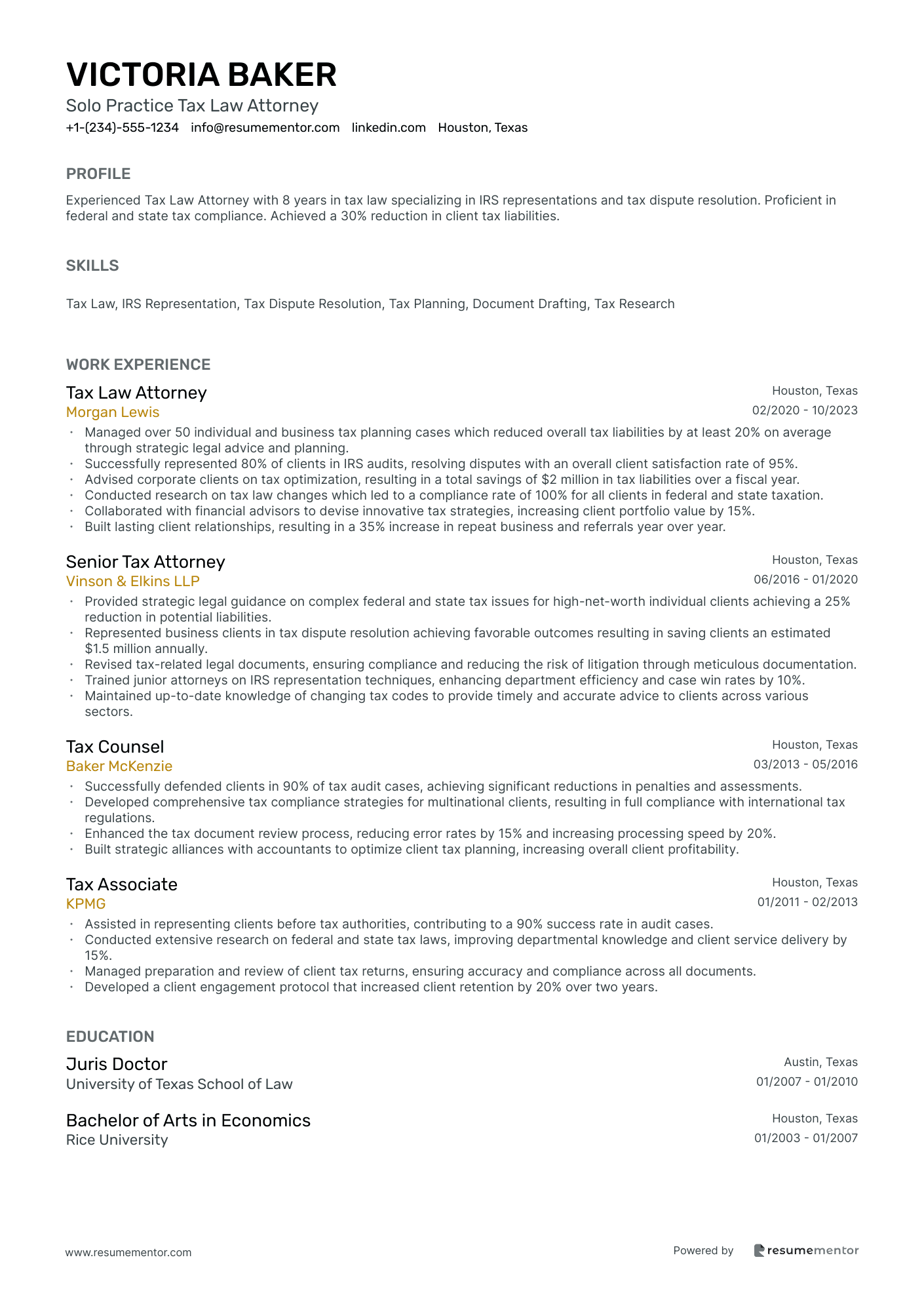 Solo Practice Tax Law Attorney