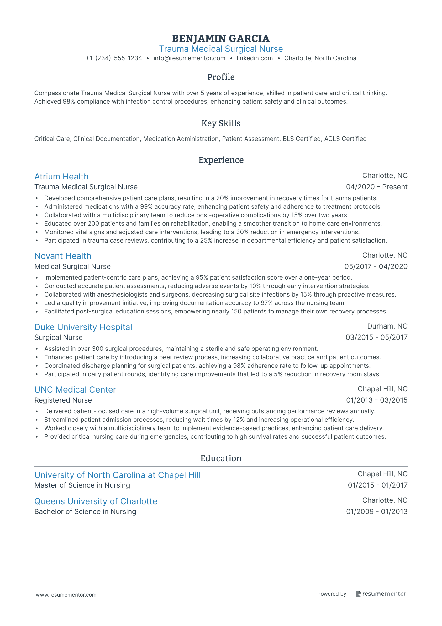 Trauma Medical Surgical Nurse