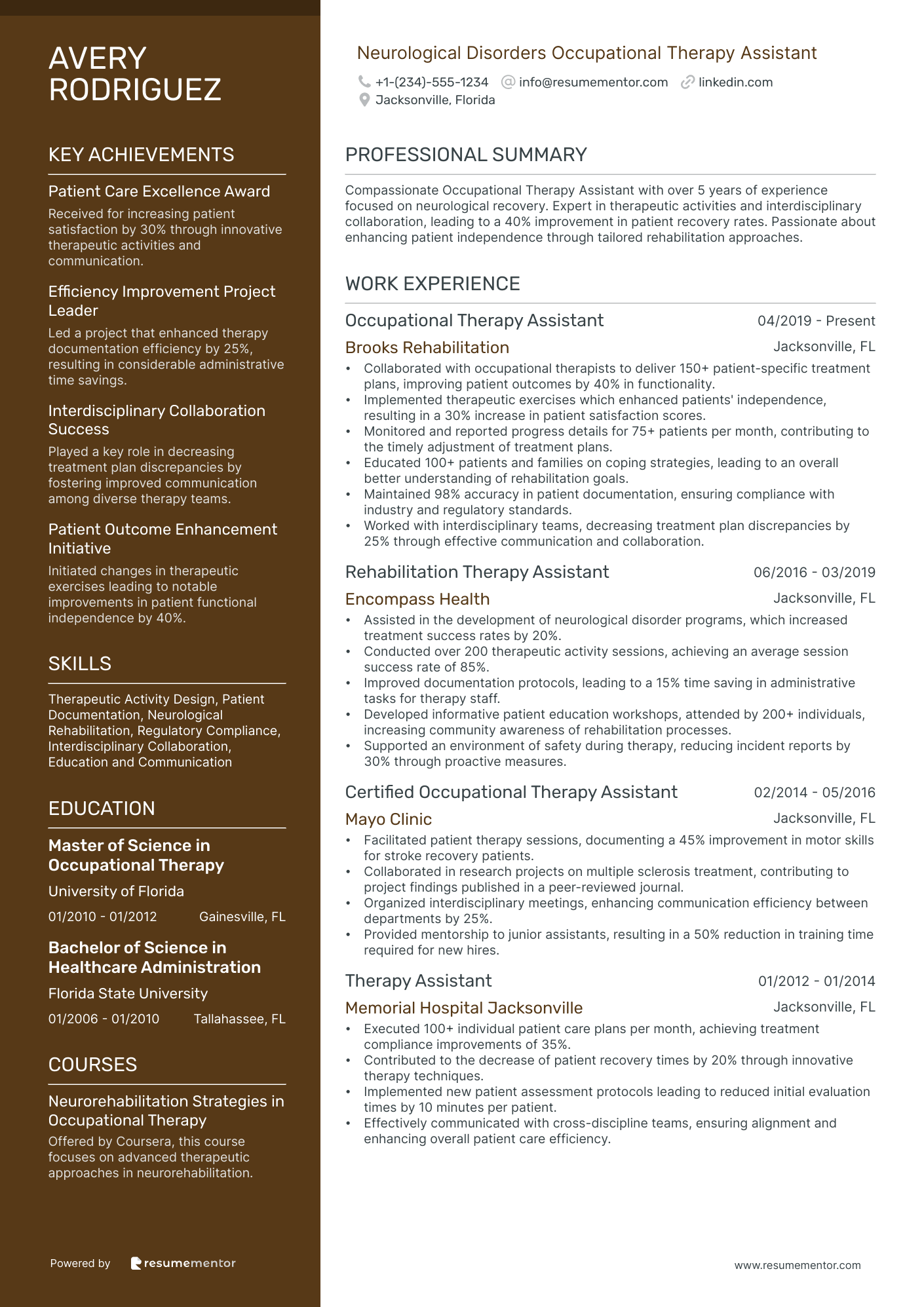 Neurological Disorders Occupational Therapy Assistant