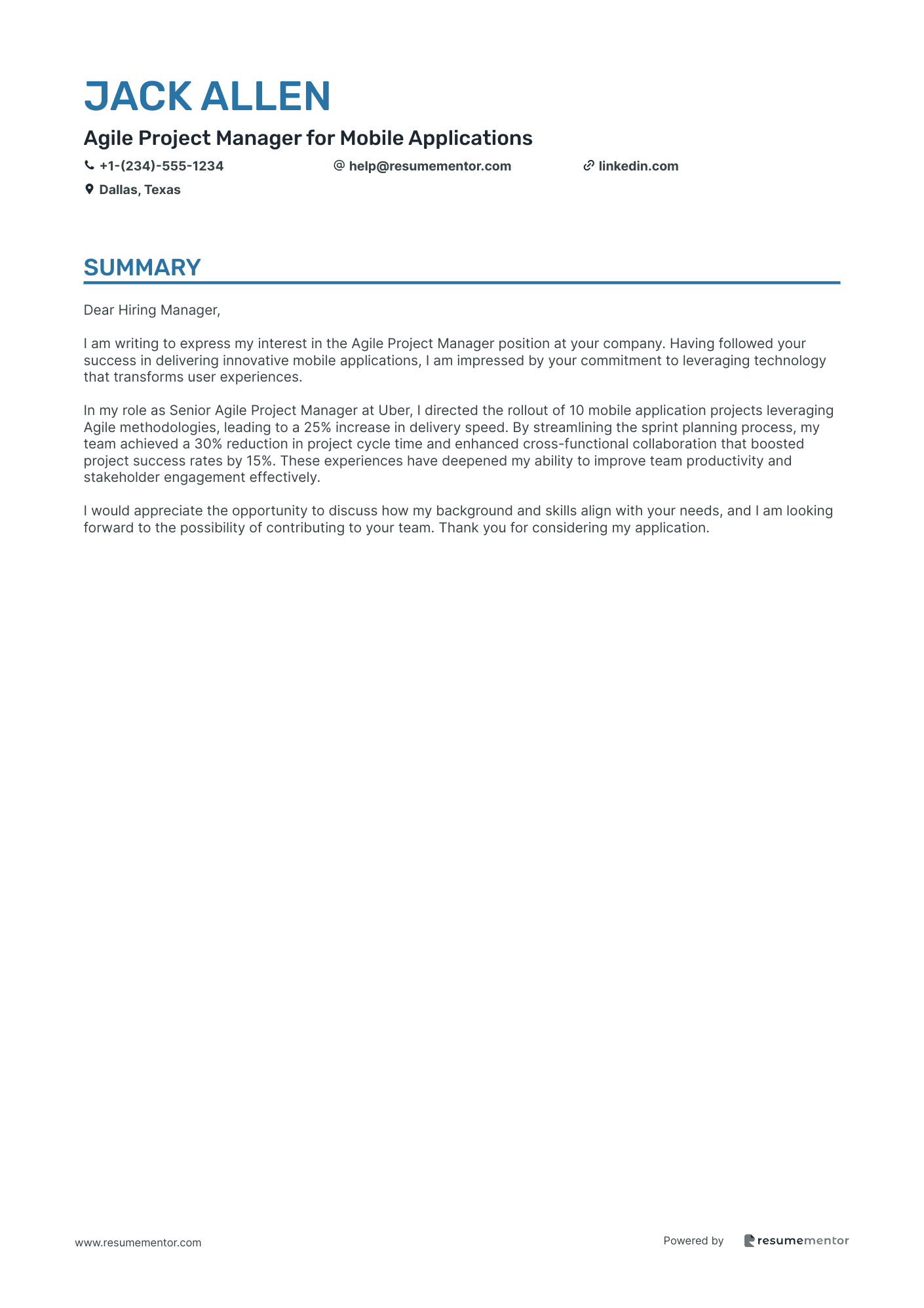 Agile Project Manager for Mobile Applications