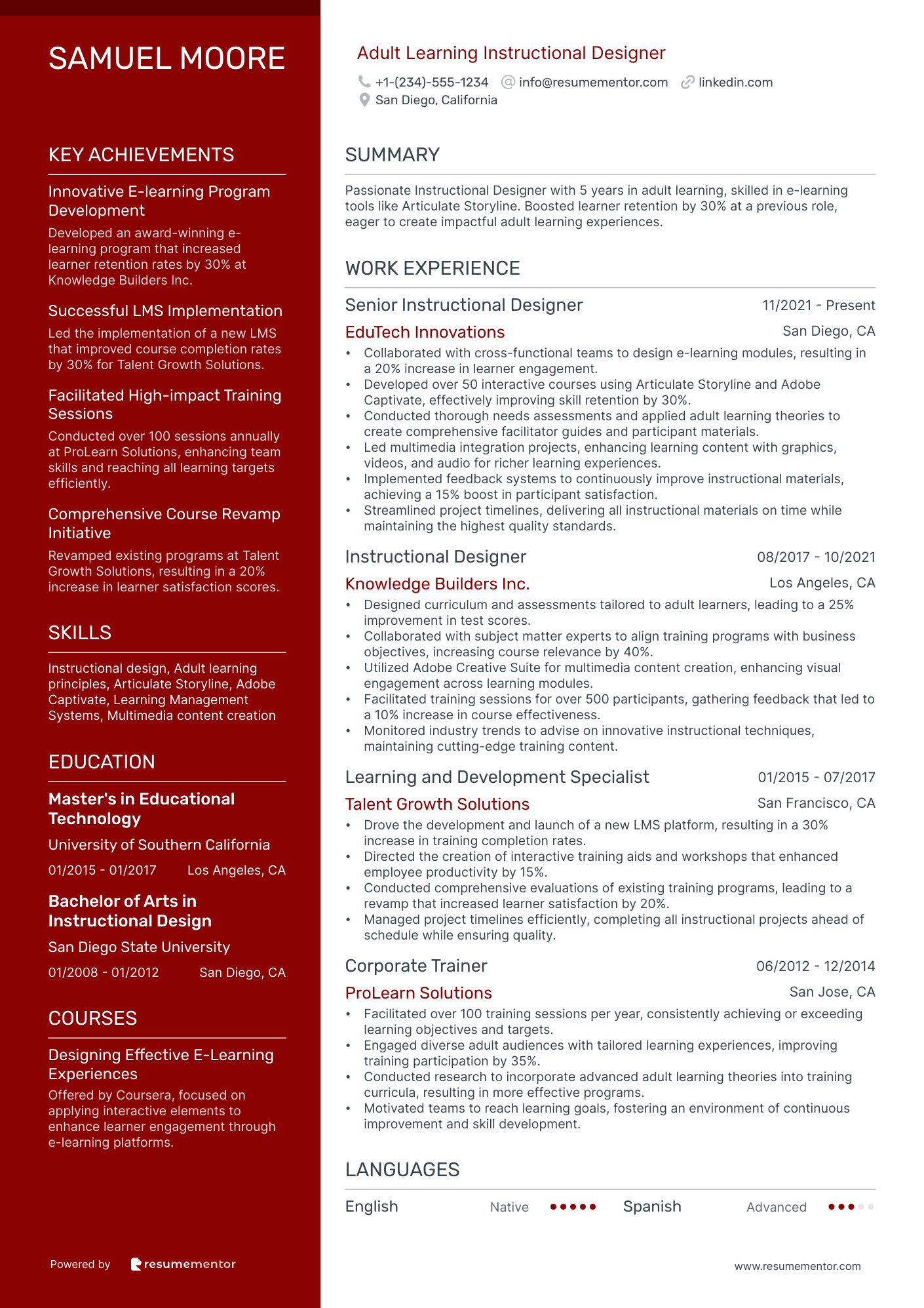 Adult Learning Instructional Designer