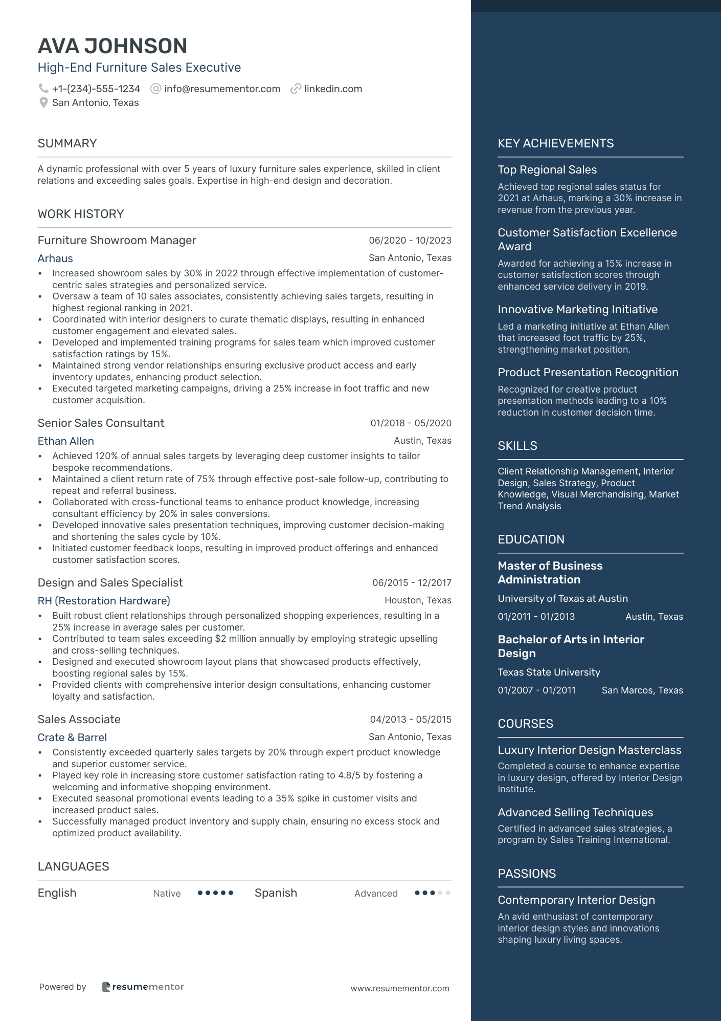 High End Furniture Sales Executive