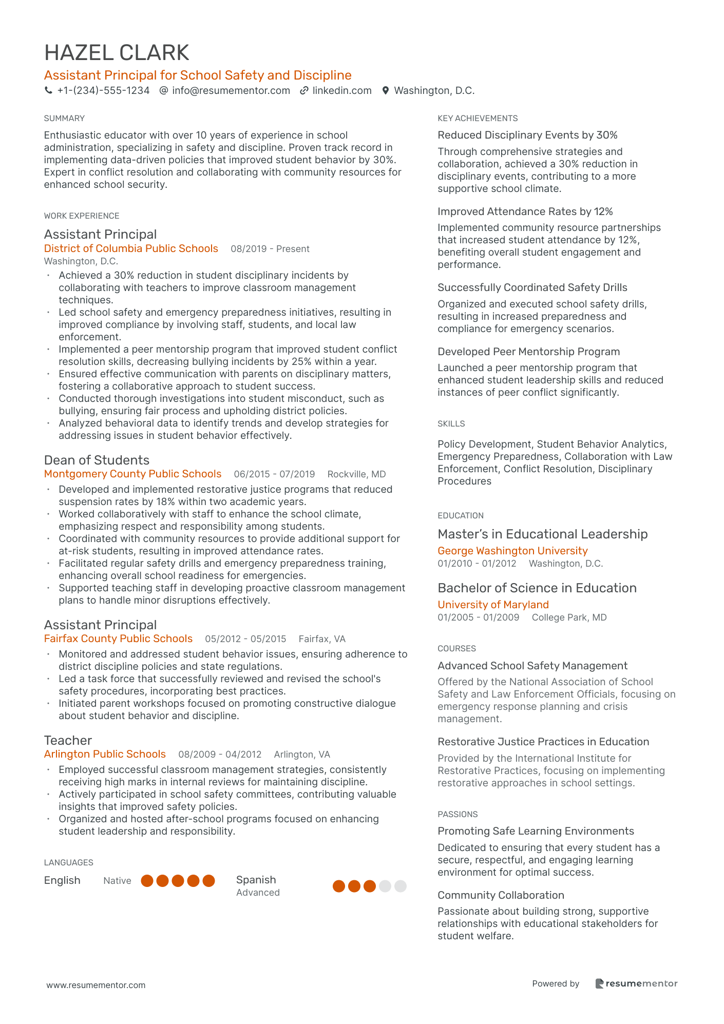 Assistant Principal for School Safety and Discipline