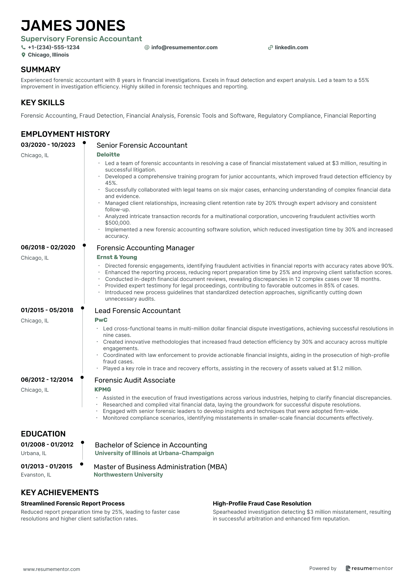 Supervisory Forensic Accountant