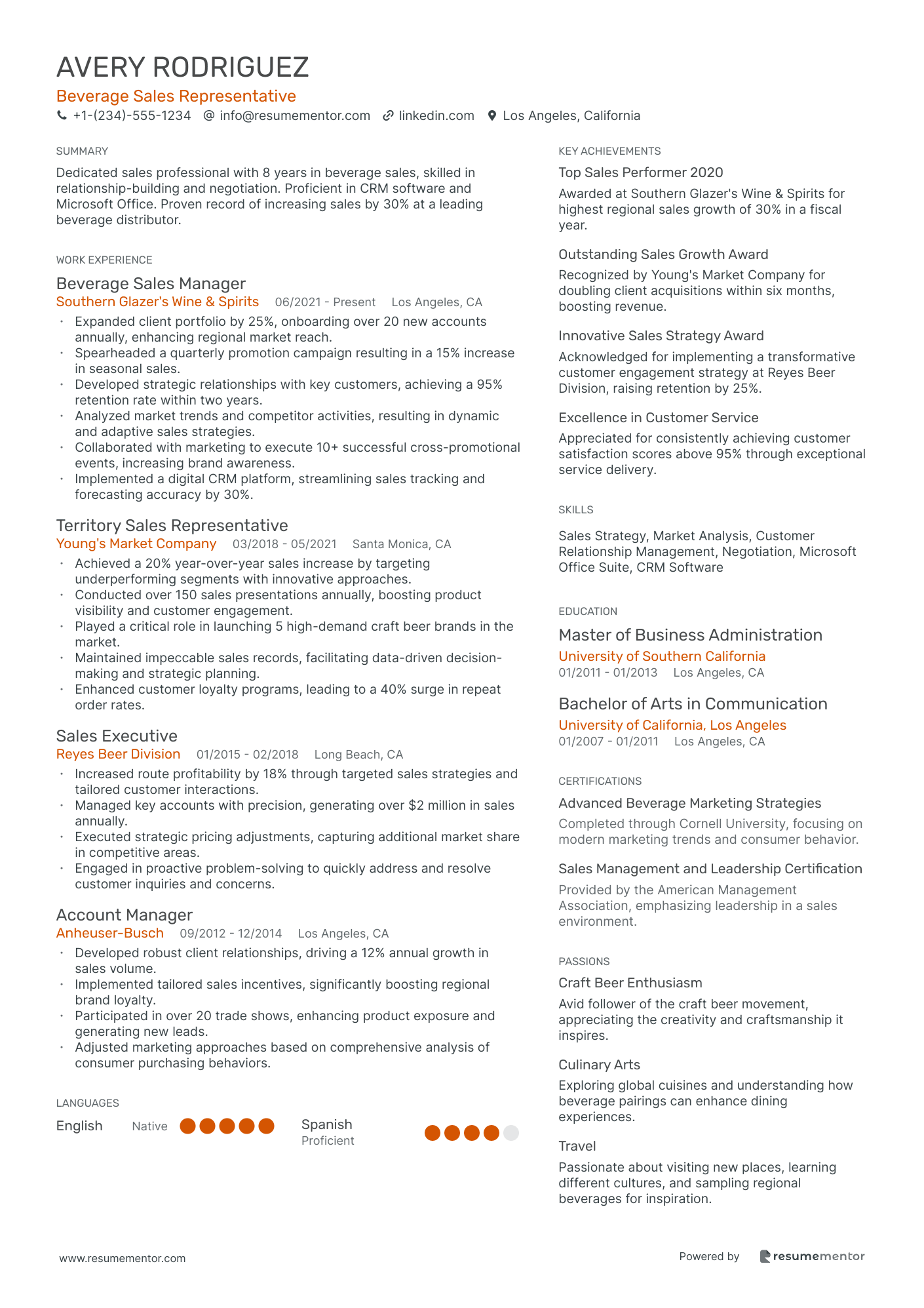 Beverage Sales Representative
