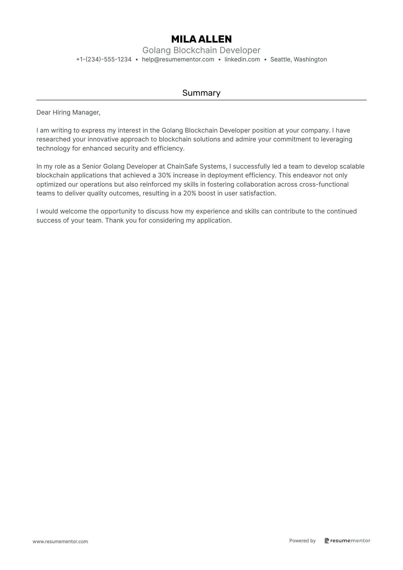 Golang Blockchain Developer