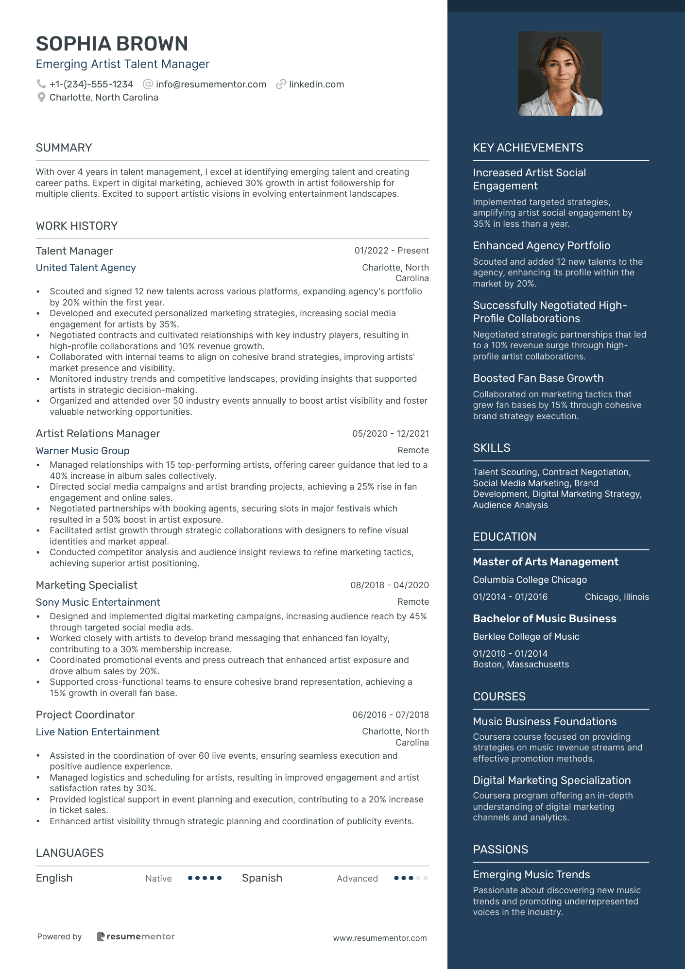 Emerging Artist Talent Manager