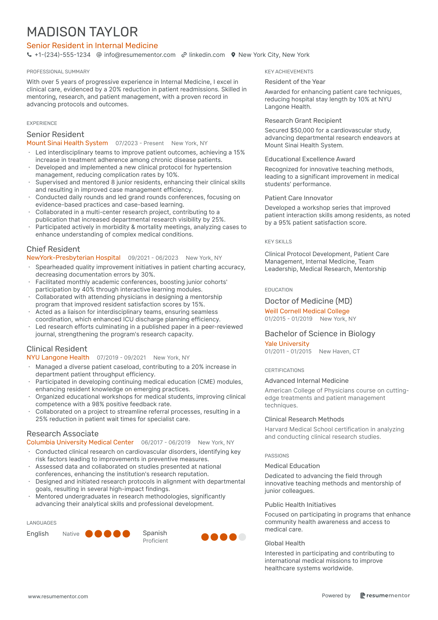 Senior Resident in Internal Medicine