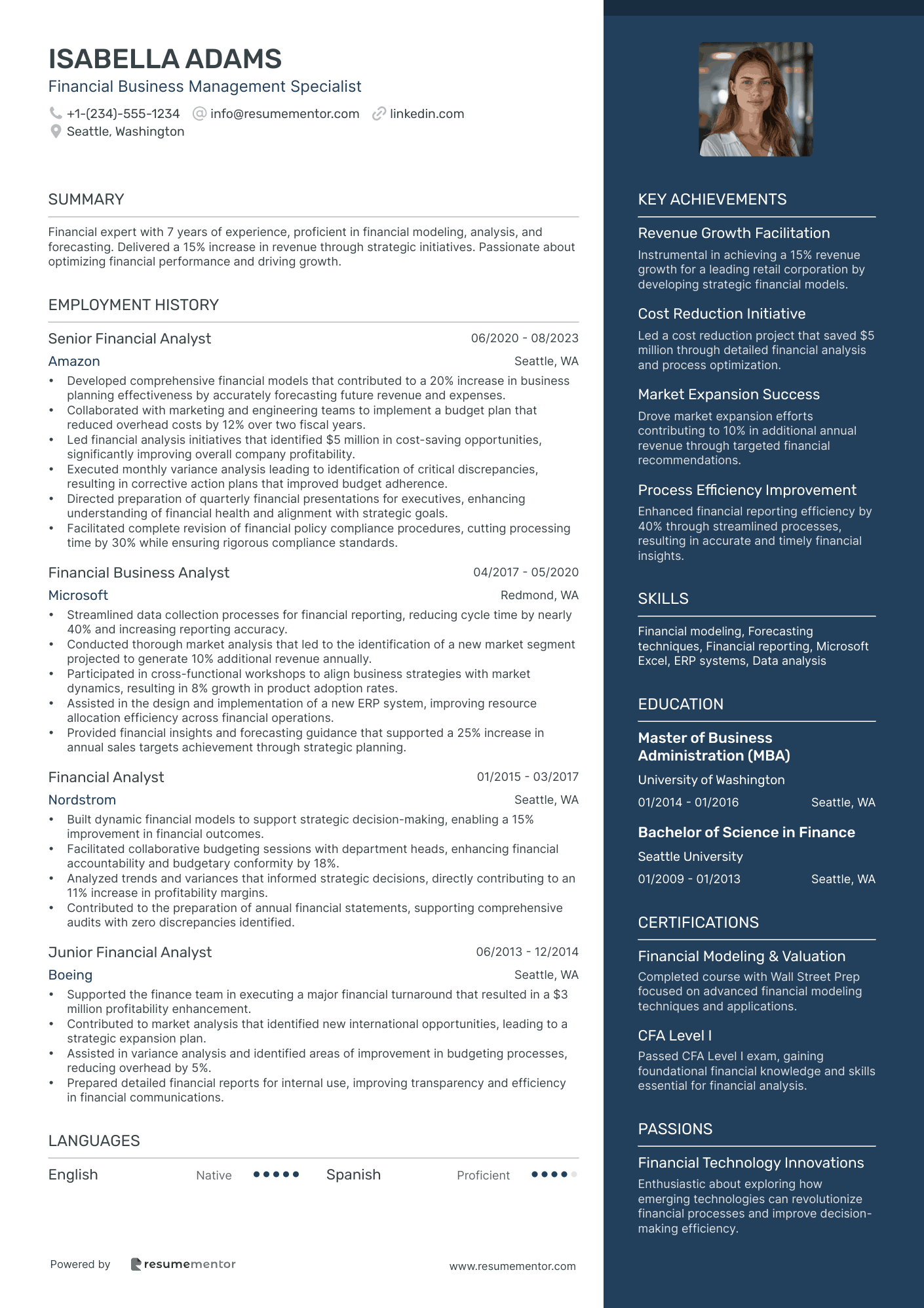 Financial Business Management Specialist