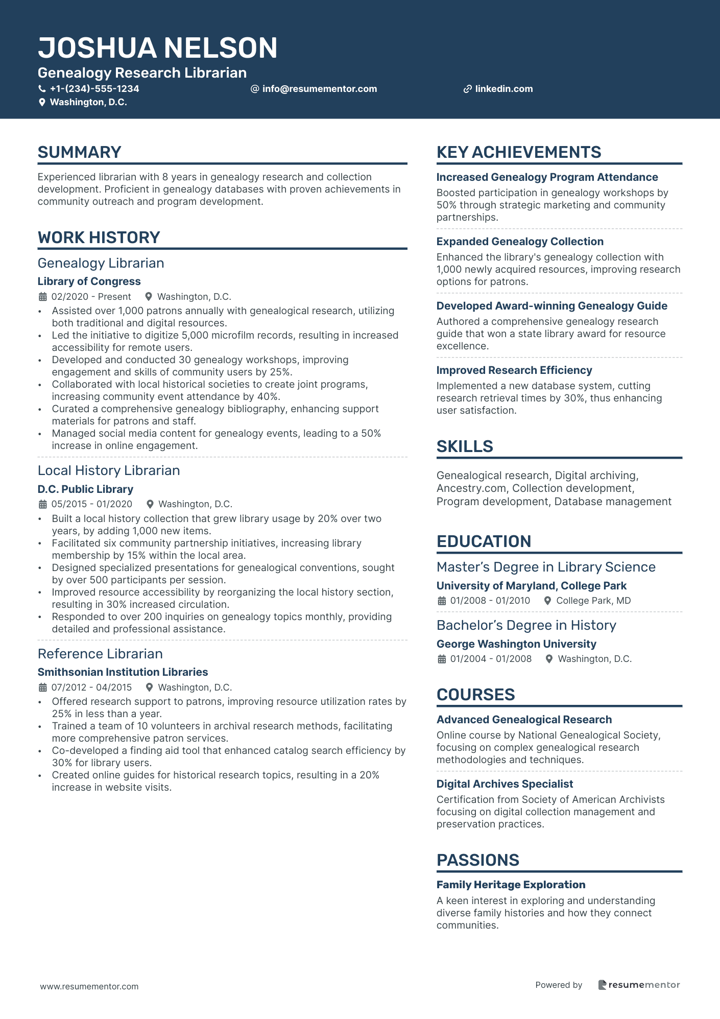 Genealogy Research Librarian