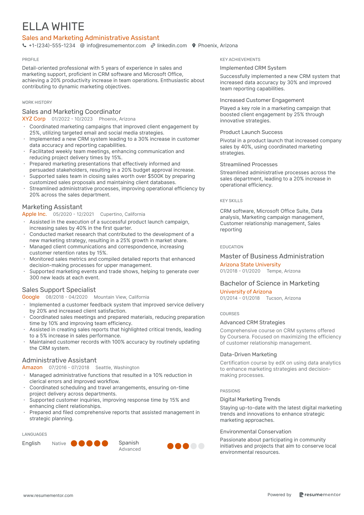 Sales and Marketing Administrative Assistant