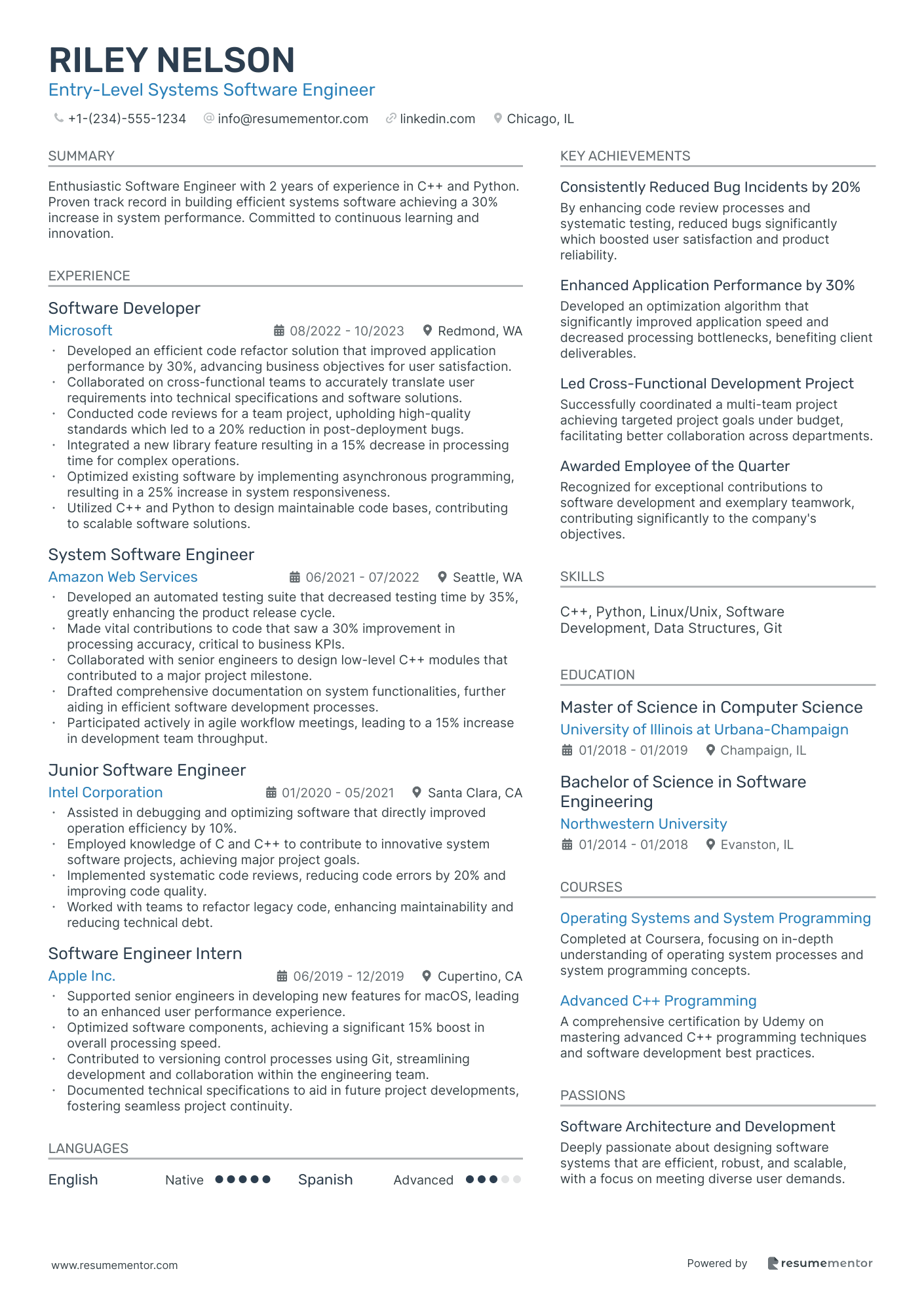 Entry Level Systems Software Engineer
