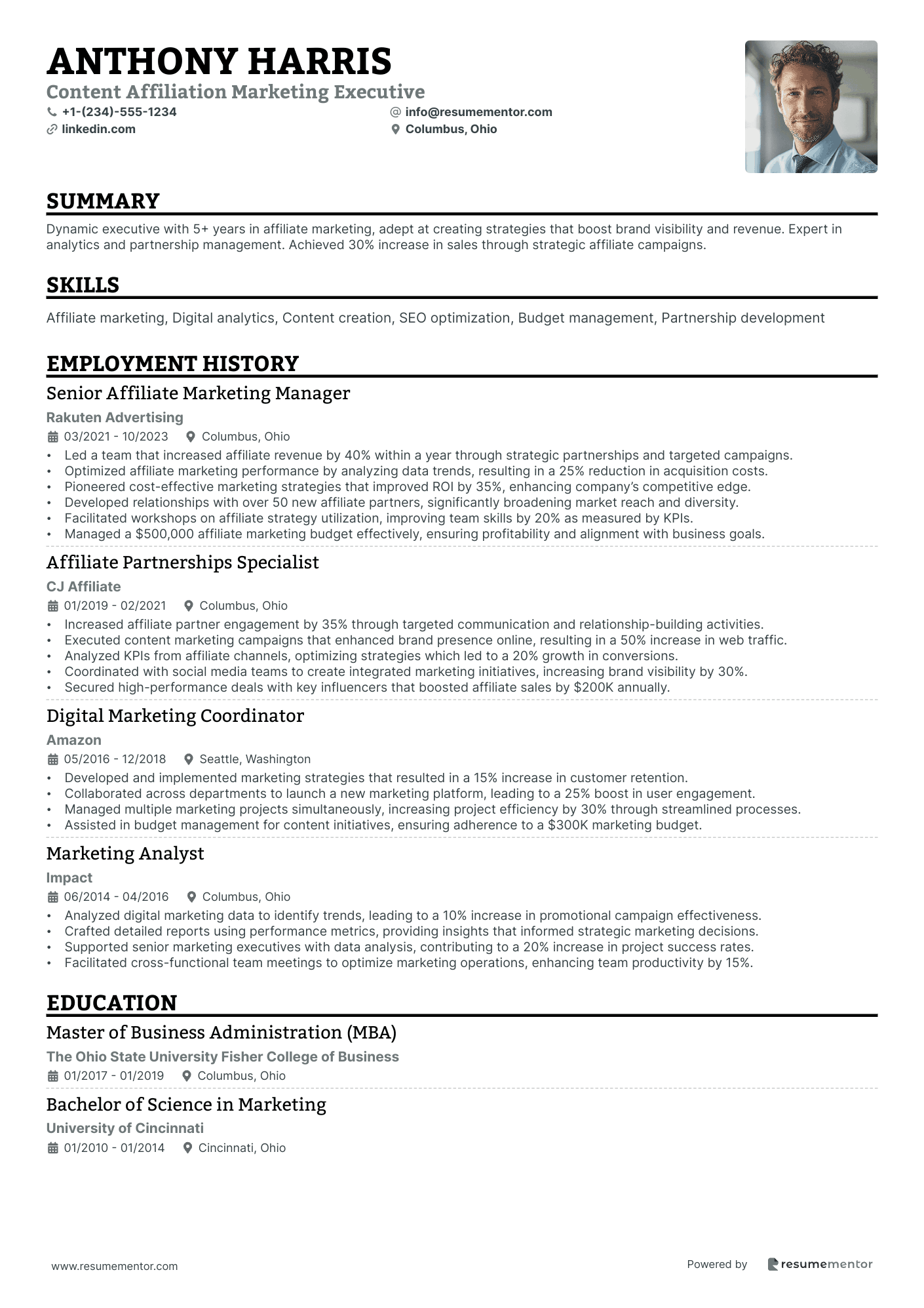 Content Affiliation Marketing Executive