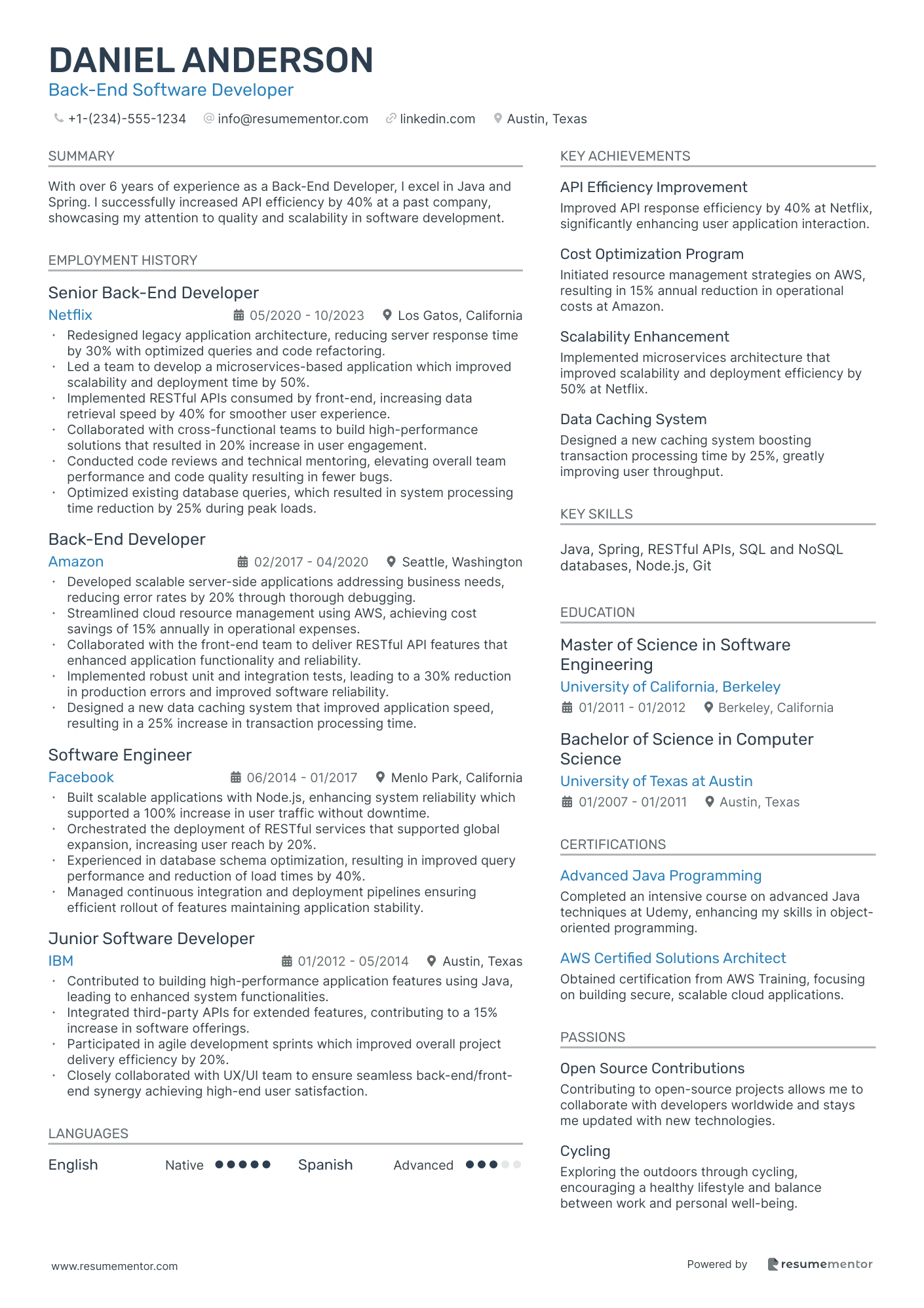 Back End Software Developer