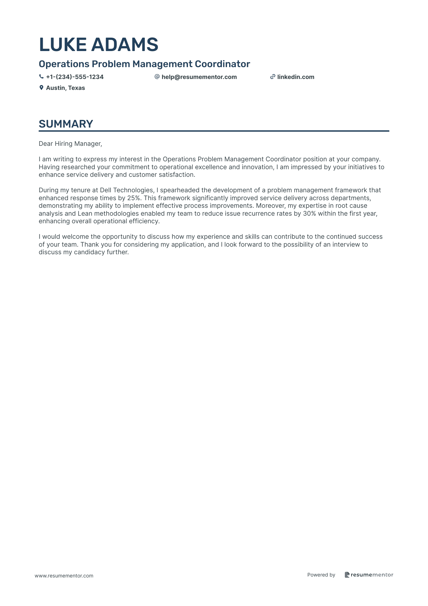 Operations Problem Management Coordinator