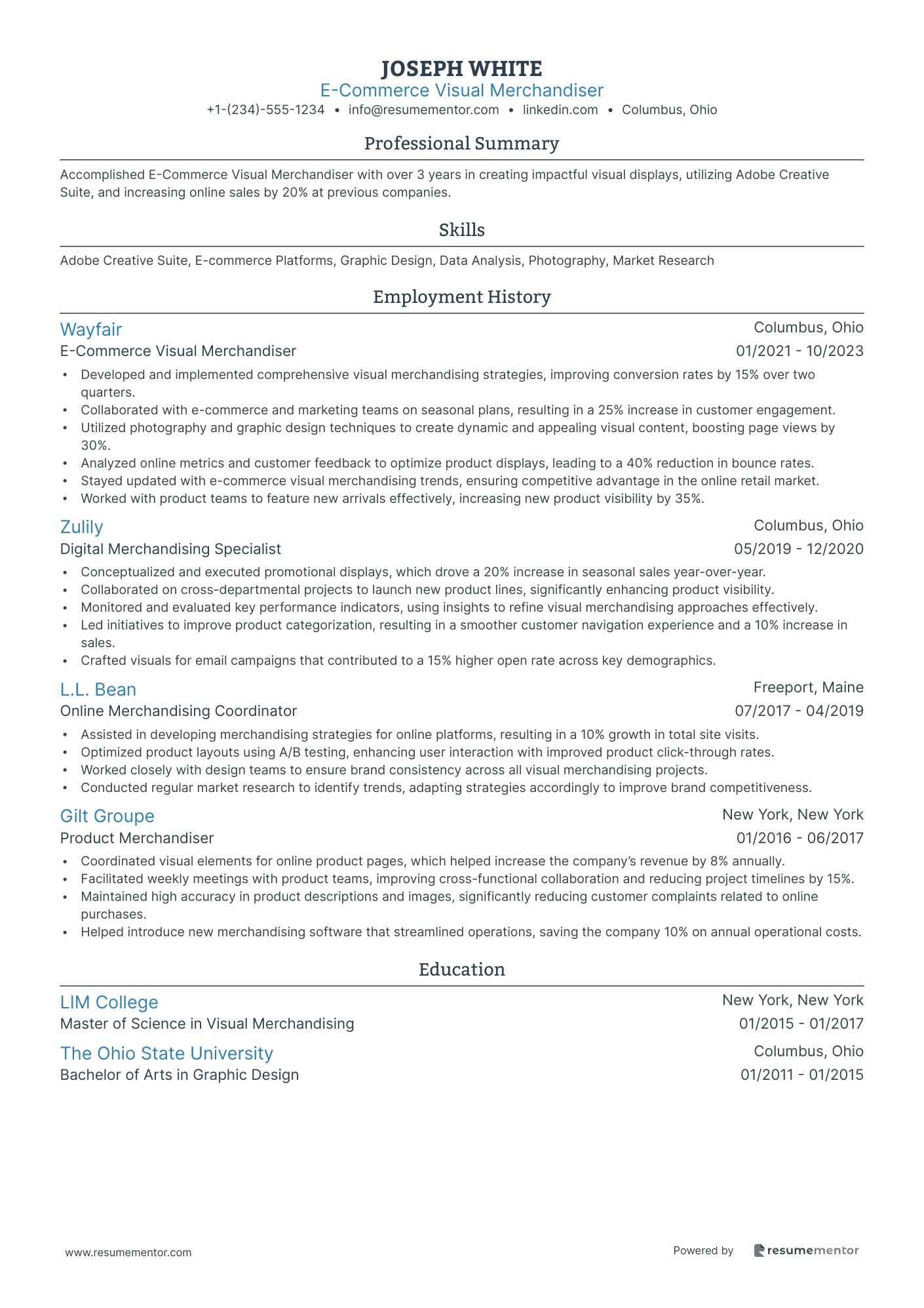 E Commerce Visual Merchandiser